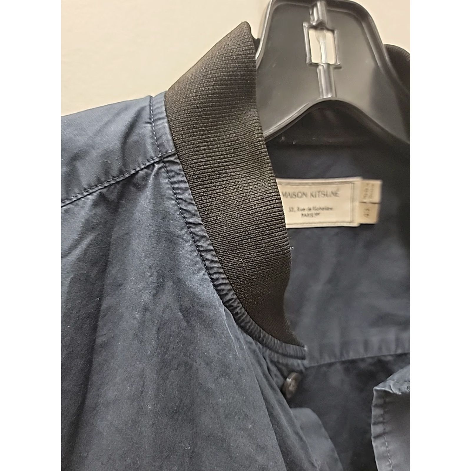 Vintage Maison Kitsuné Shirt Mens Button-Up Blue 43 Cotton Long Sleeve Casual Made in Portugal Size US XL / EU 56 / 4 - 4 Thumbnail