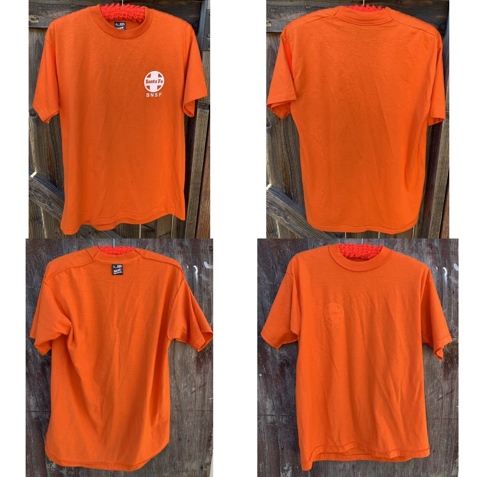 Fruit Of The Loom VINTAGE Santa Fe BNSF T Shirt Railroad Train Graphic Tee Single Stitch Size L Men Size US L / EU 52-54 / 3 - 9 Thumbnail