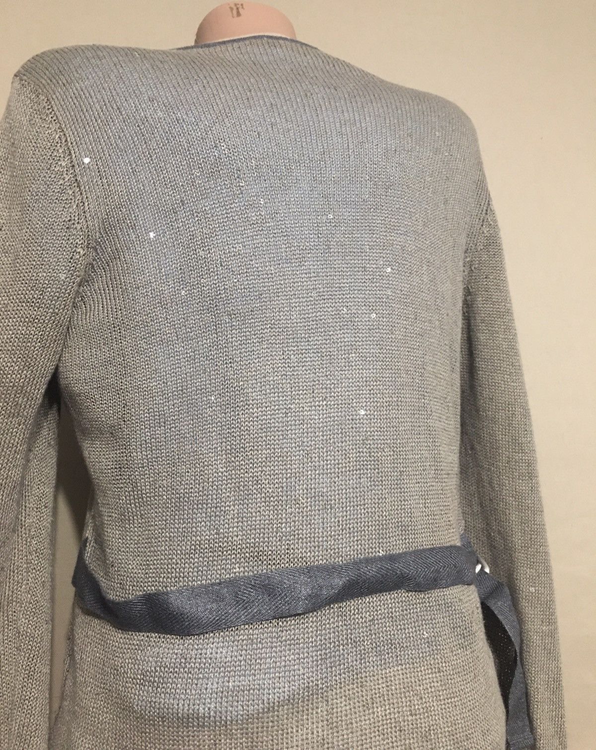 Brunello Cucinelli Brunello Cucinelli Sequin Embellished Silk Blend Cardigan Size L / US 10 / IT 46 - 7 Thumbnail
