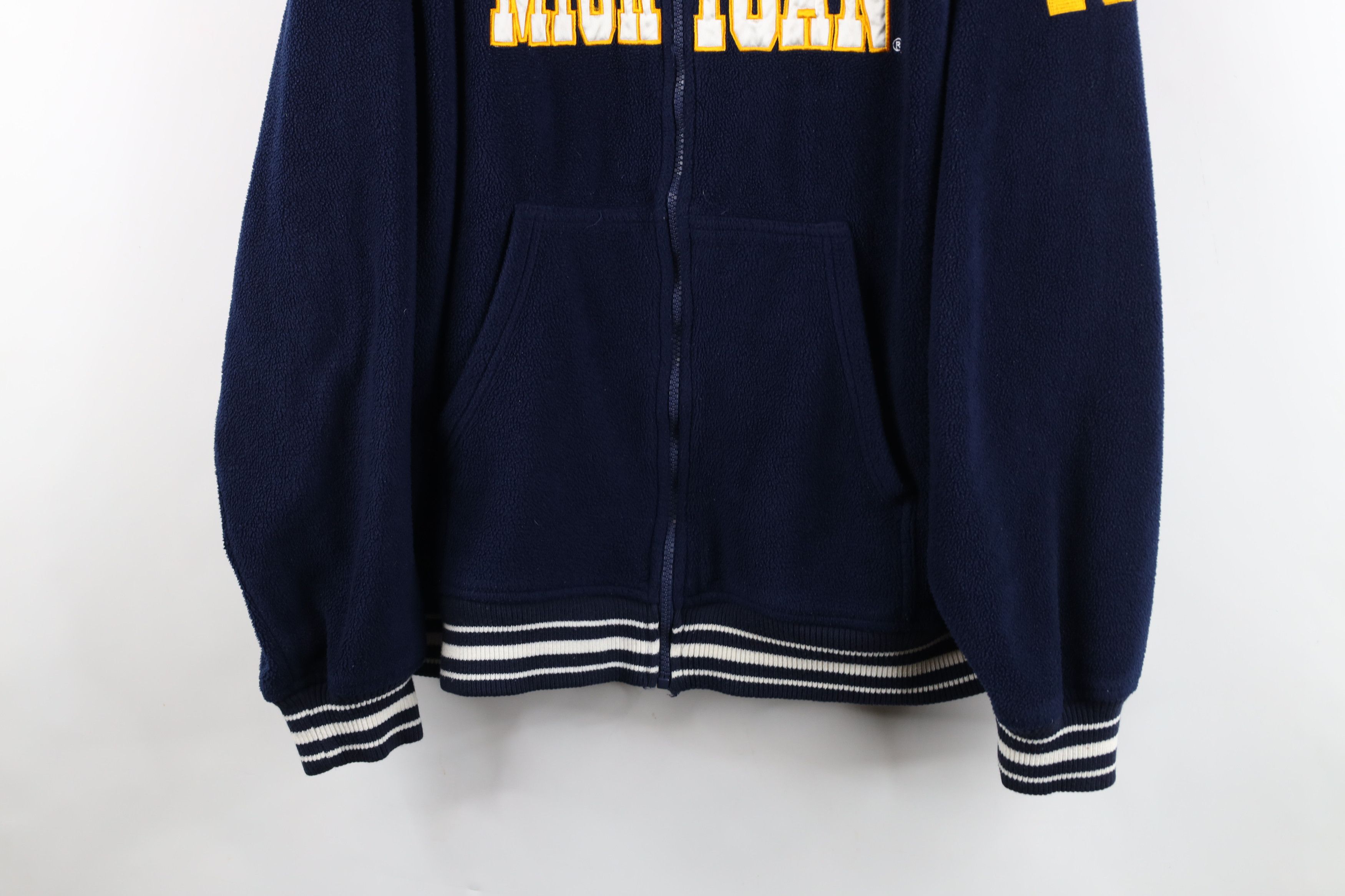 Starter Vintage 90s Starter of Michigan Full Zip Fleece Hoodie Blue Size US XL / EU 56 / 4 - 3 Thumbnail