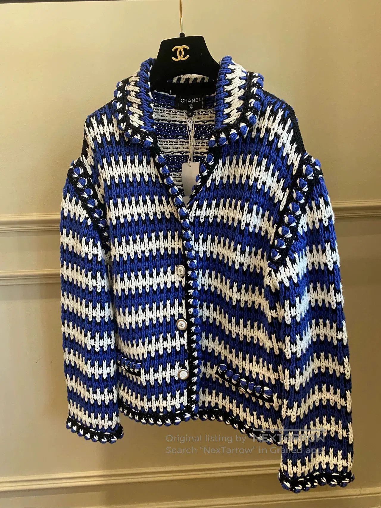 Chanel Chanel 21C Striped Knit Cardigan. Size US XL / EU 56 / 4 - 1 Thumbnail