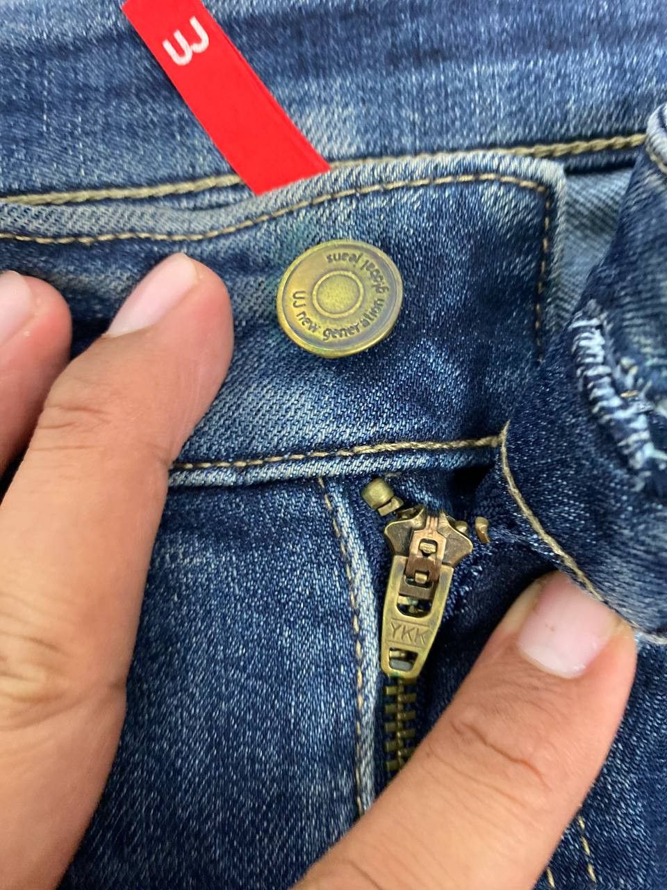 Japanese Brand uniqlo regular fit high rise bootcut flare distressed denim Size US 31 - 11 Thumbnail