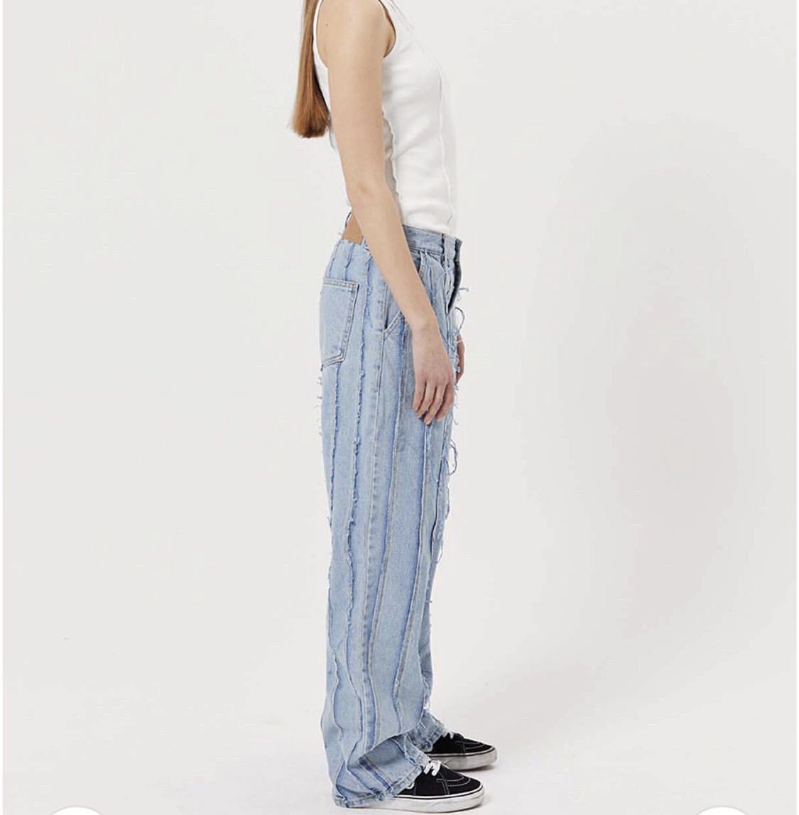 Designer × Matin Kim Matin Kim Cutting Loose Denim Pants Light Blue Size 30" / US 8 / IT 44 - 20 Thumbnail