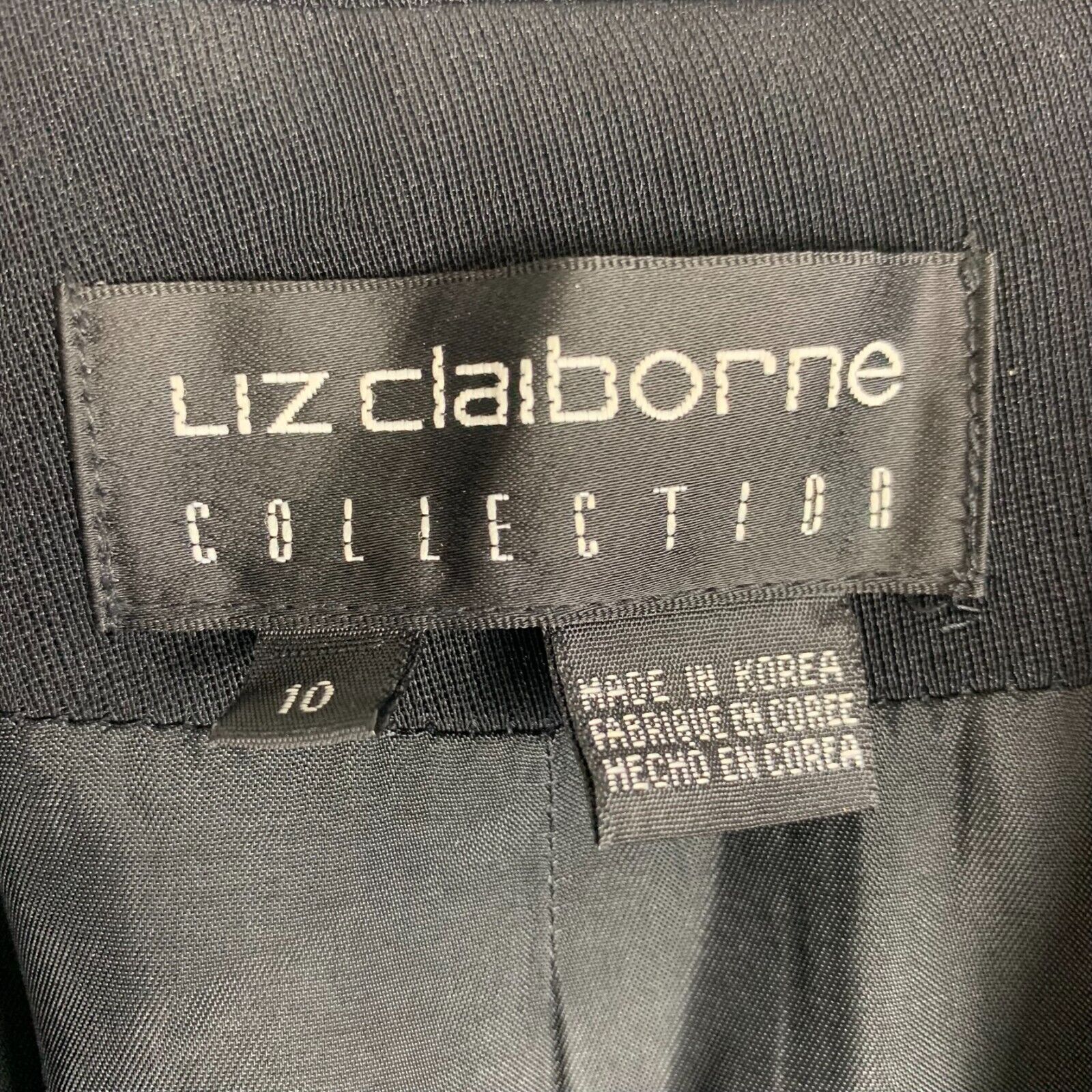 Liz Claiborne Liz Claiborne Collection Women’s Black Blazer Size 10 Lined Size L / US 10 / IT 46 - 2 Thumbnail