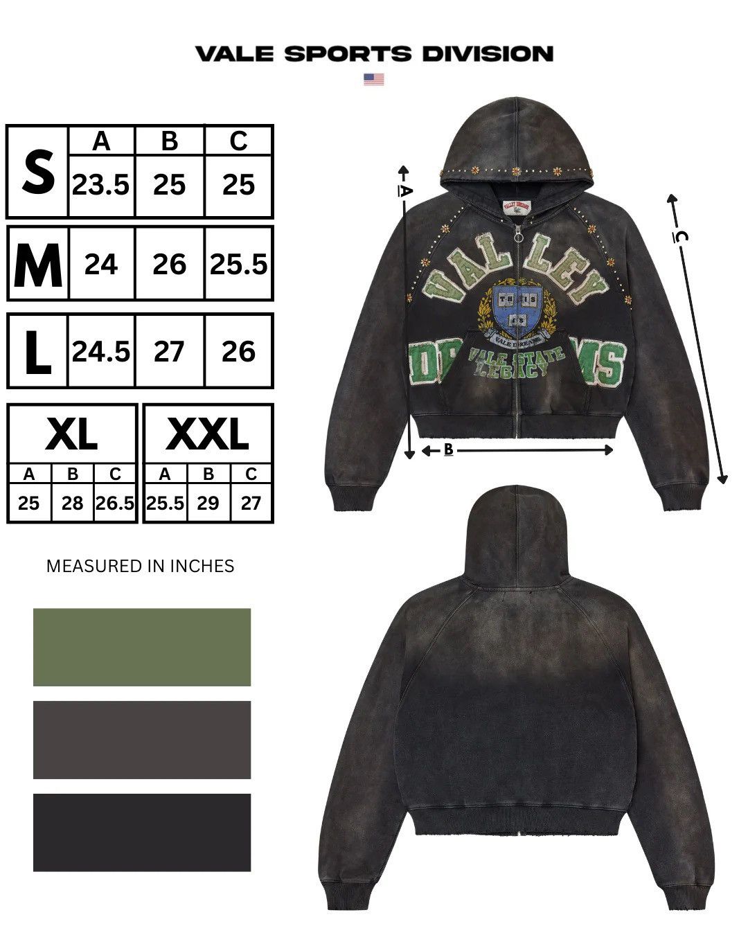 Vale Vale Black Gem Zip Up Hoodie Size US XL / EU 56 / 4 - 3 Thumbnail