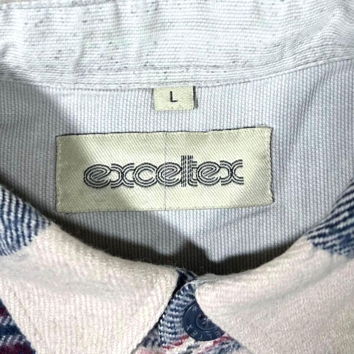Vintage VINTAGE Exceltex Blue White Red Plaid Check Long Sleeve Flannel Shirt L Mens XL Large Regular Button-Up Shirt Size US L / EU 52-54 / 3 - 2 Thumbnail