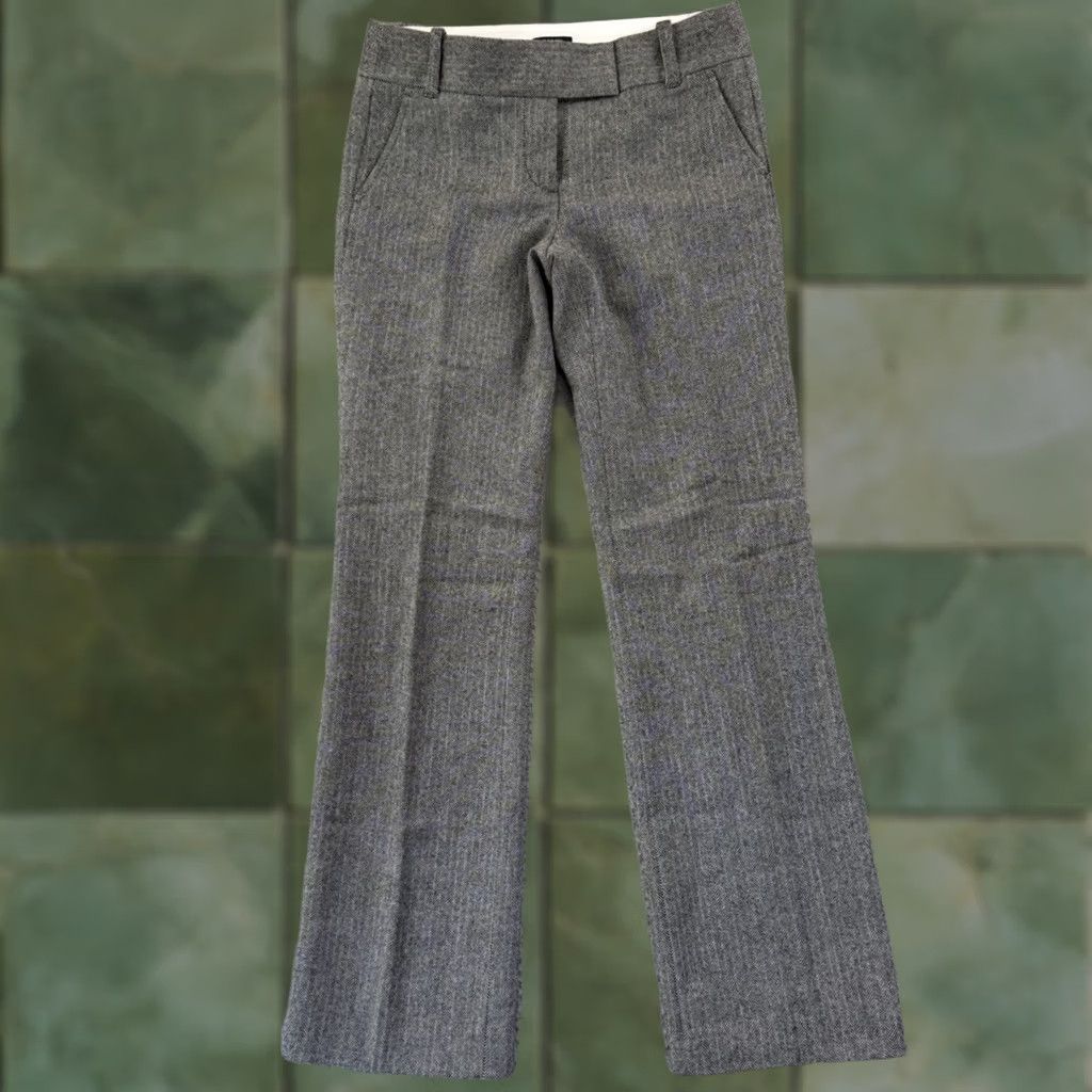 J.Crew J.Crew Dress Pants Womens 2 Gray Wool Herringbone Pleated City Fit Business Size 26" / US 2 / IT 38 - 1 Thumbnail
