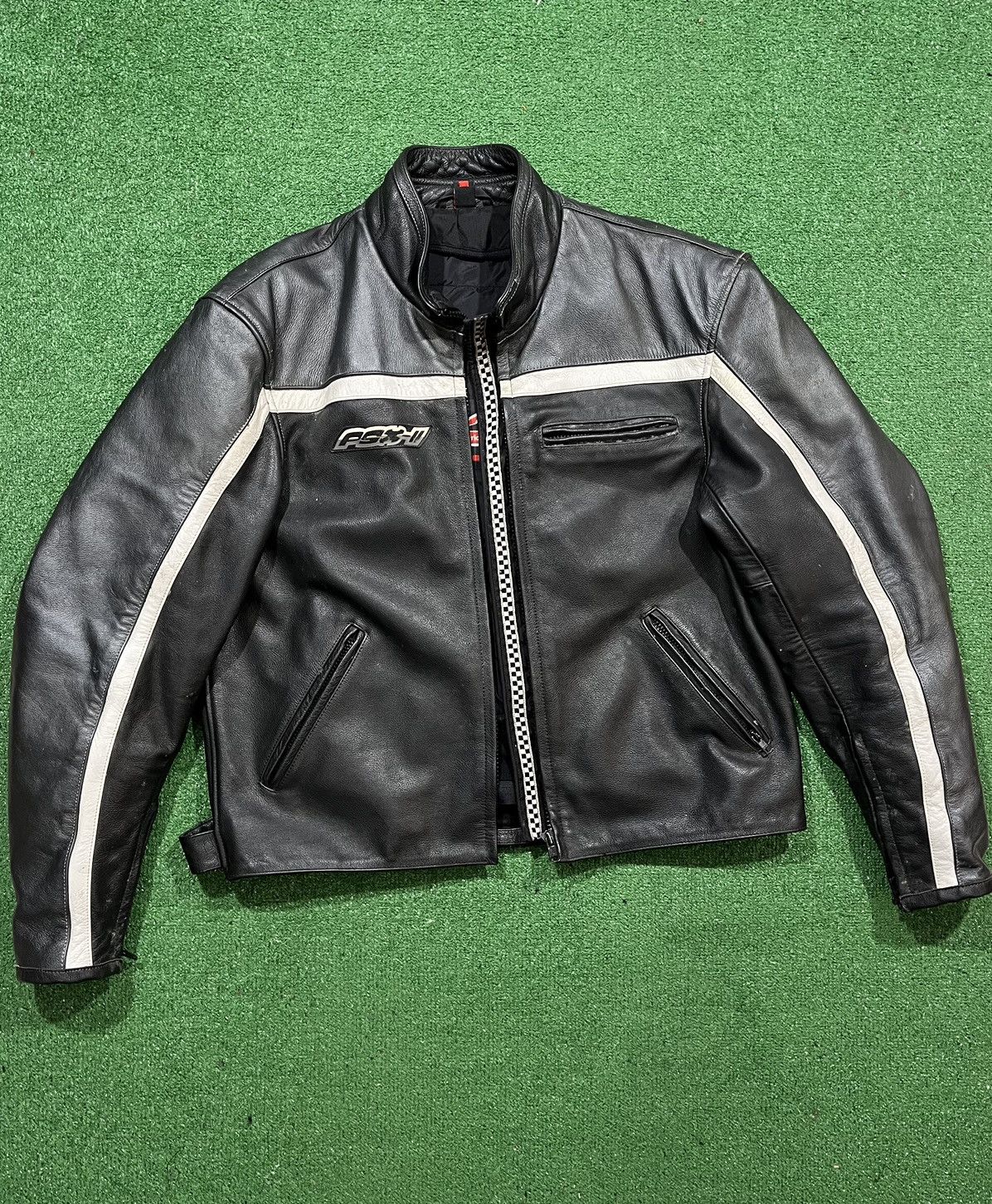 image of Hein Gericke Leather Biker Jacket Moto Racing Vintage in Black, Men's (Size XL)