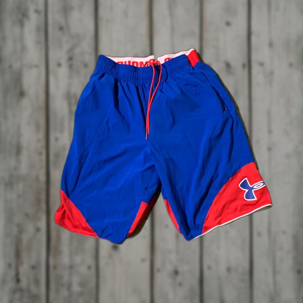 Under Armour Under Armour Basketball Shorts Men's Red Blue Medium Size US 31 - 1 Thumbnail