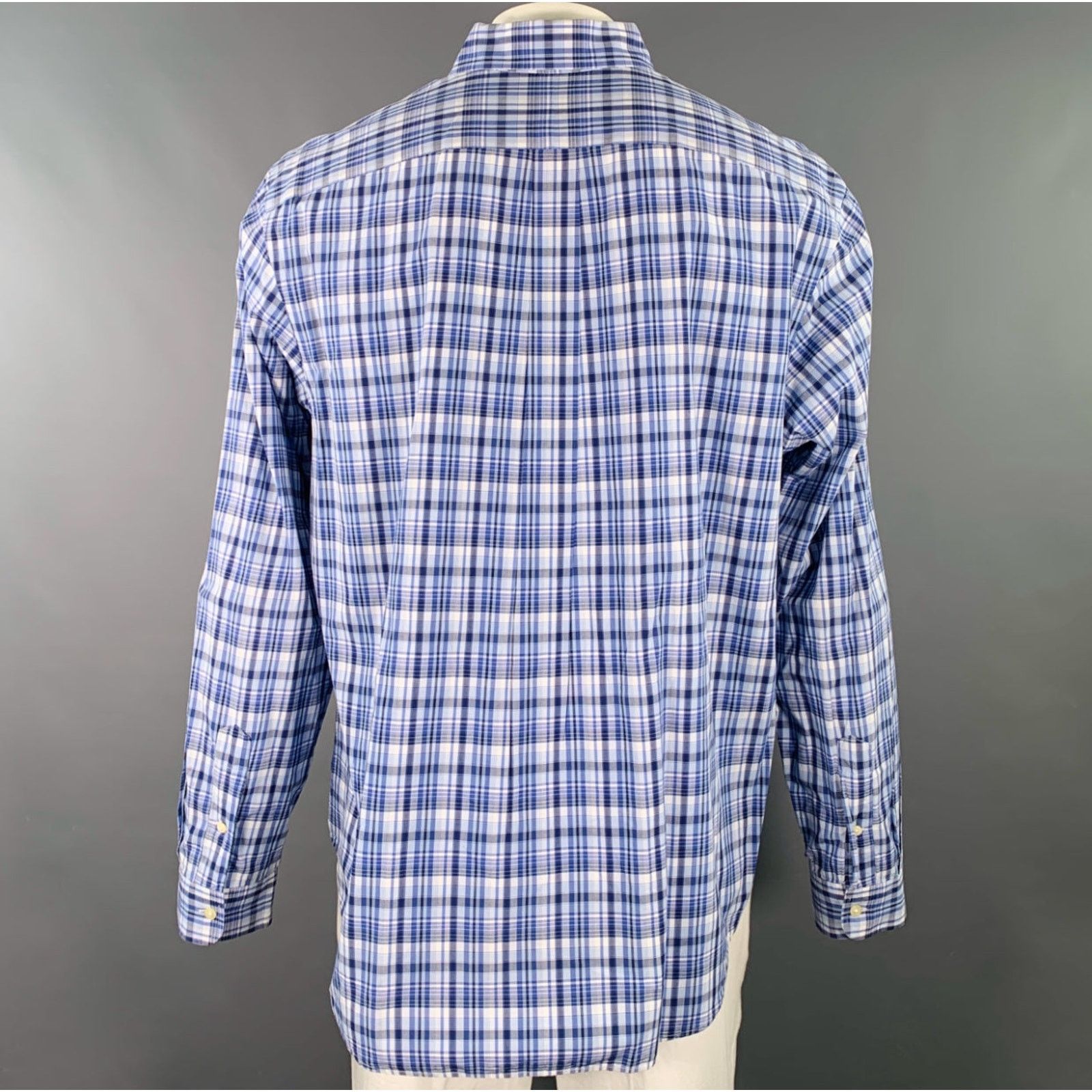 Ralph Lauren Blue Grey Plaid Cotton Button Down Long Sleeve Shirt Size US XXL / EU 58 / 5 - 3 Thumbnail