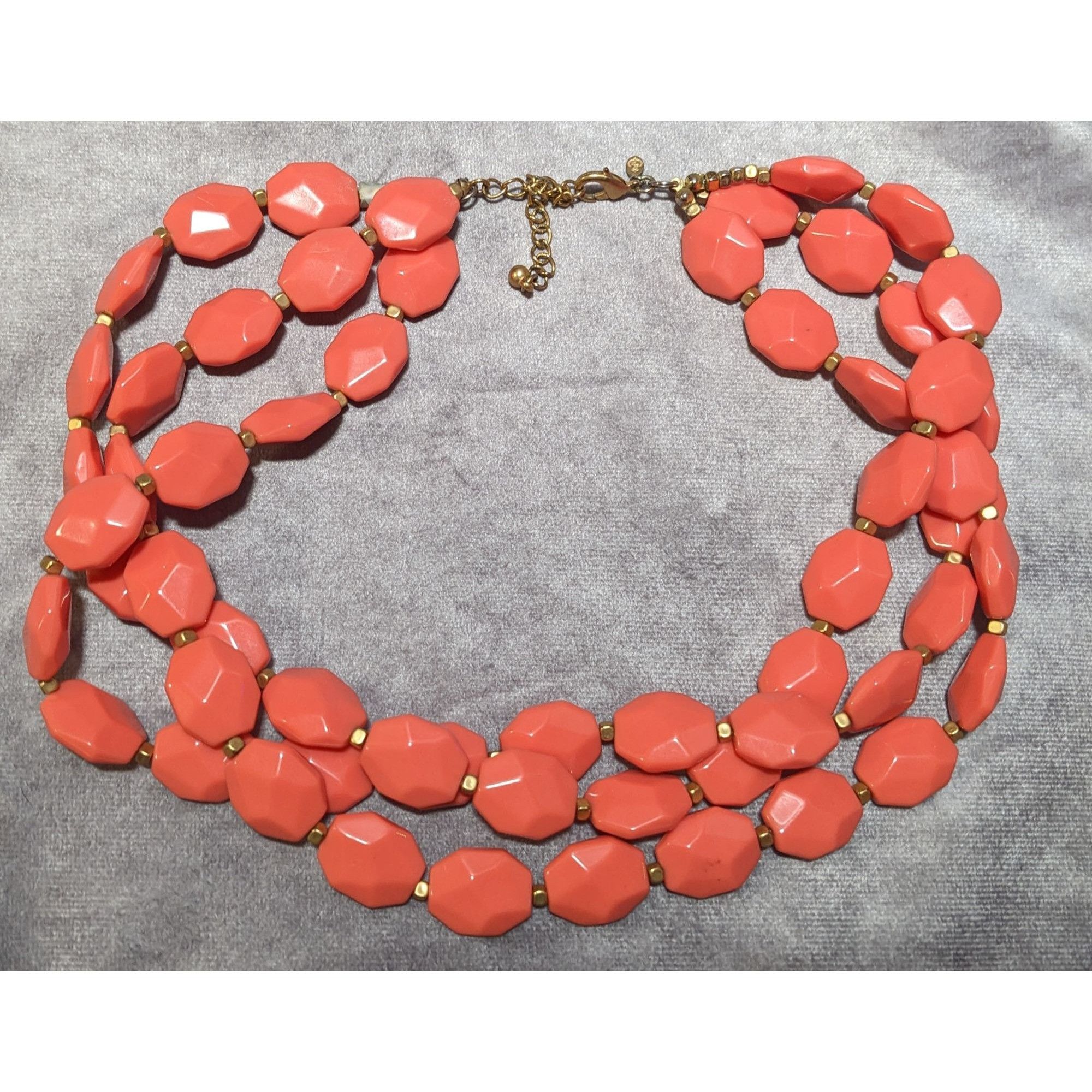 Other Premier Designs Chunky Beaded Coral And Gold Tone Multilayer Size ONE SIZE - 6 Thumbnail