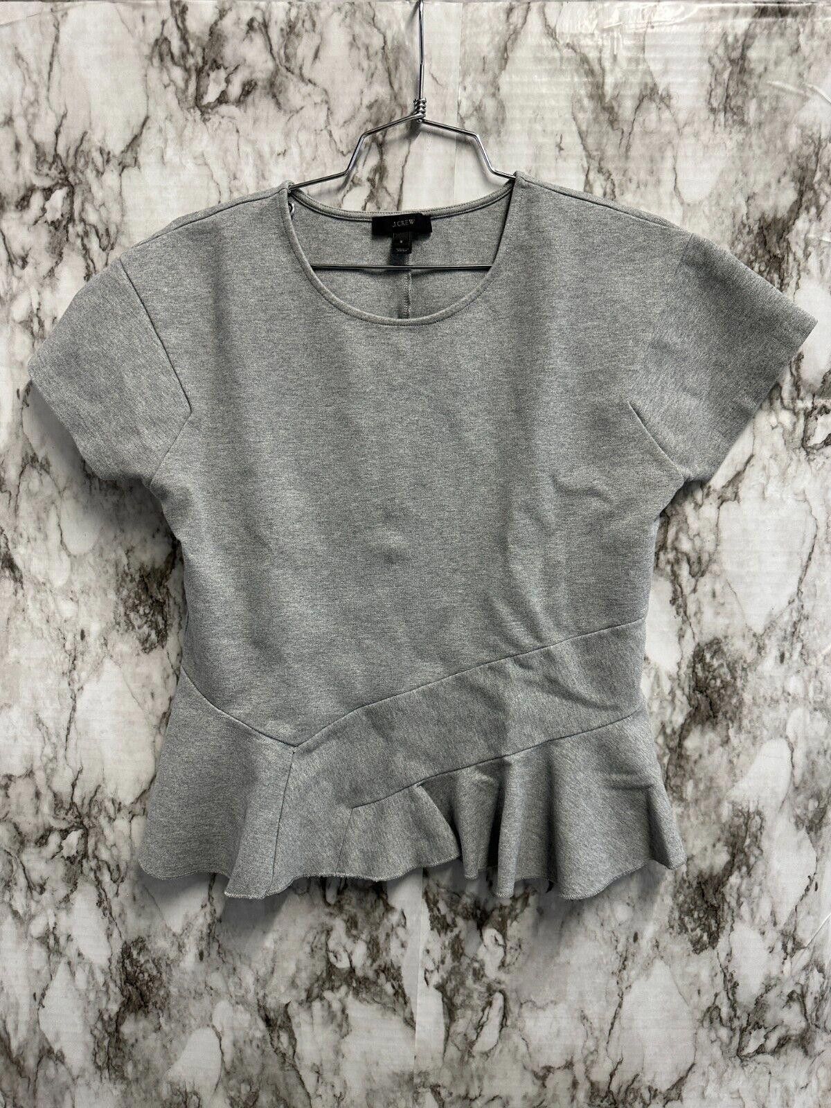 J.Crew J. Crew Cotton Blend Gray Tulle Ruffle Front Hem Top size S Size S / US 4 / IT 40 - 1 Thumbnail