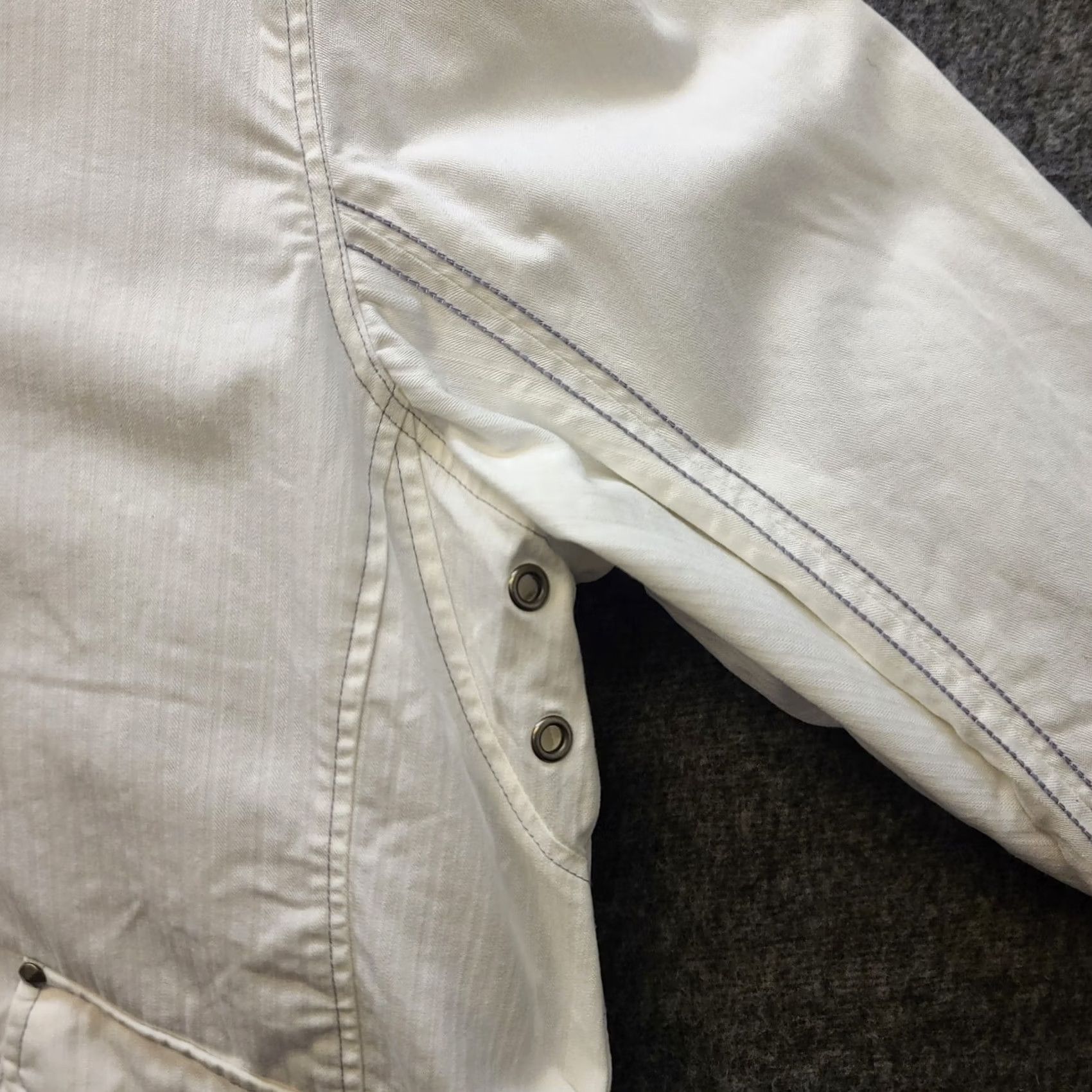 Harley Davidson Harley-Davidson Jacket Womens S Logo Hooded Mixed Media Textured Knit Cropped Short Sleeve Long Sleeve Zip Front Regular Fit Biker Style White Size S / US 4 / IT 40 - 7 Thumbnail