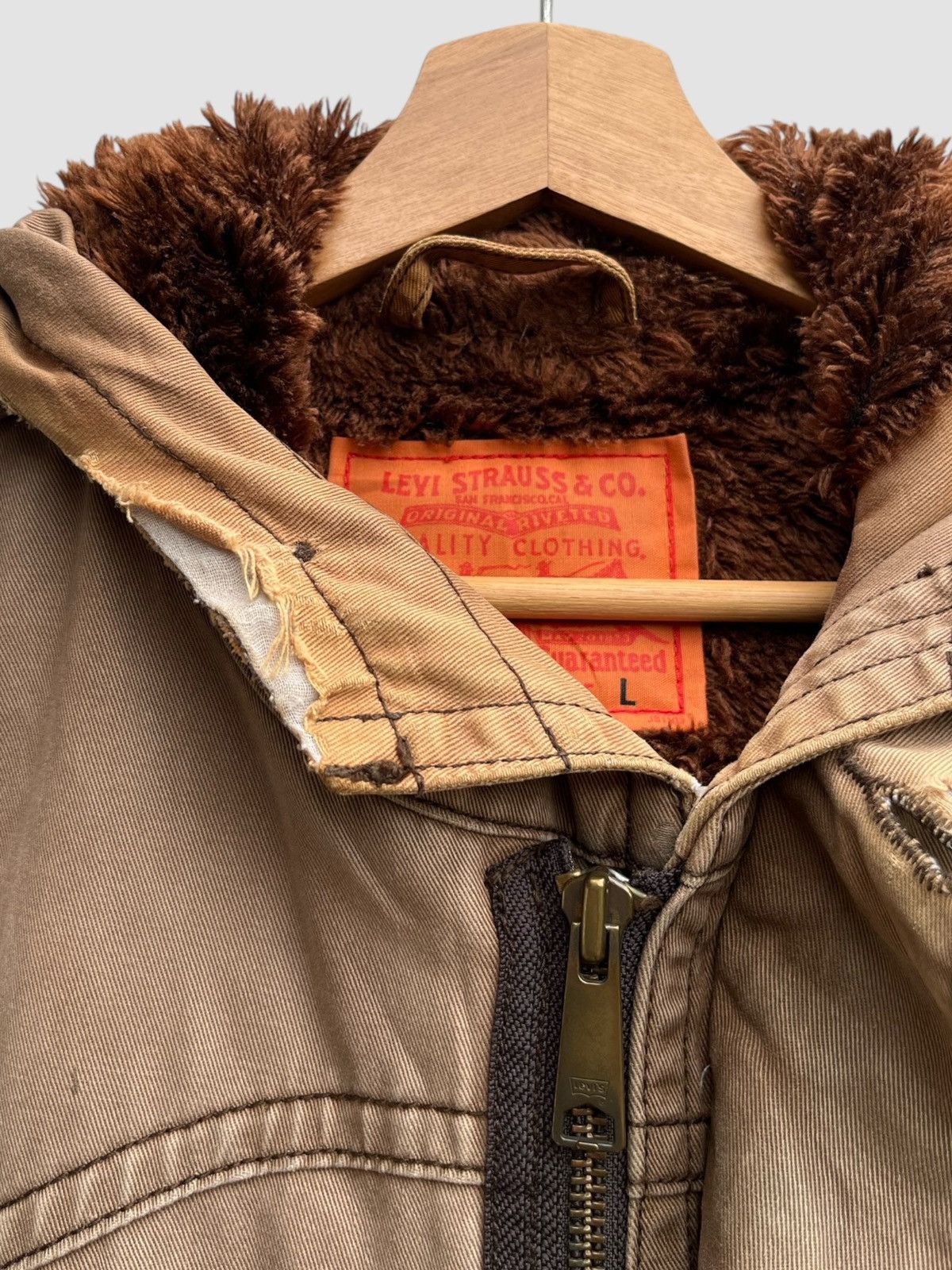 Levi's Distressed Levi’s Mod/Military Fur Lining Hooded Jacket Size US L / EU 52-54 / 3 - 14 Thumbnail