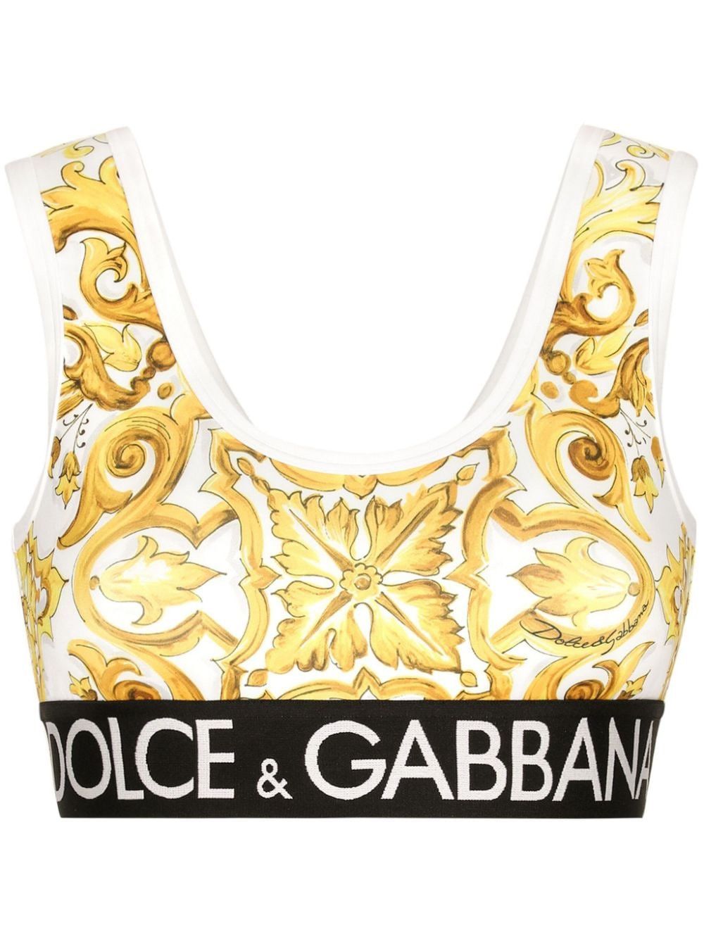 Dolce & Gabbana MAIOLICA PRINT GYM BRA Size S / US 4 / IT 40 - 1 Thumbnail