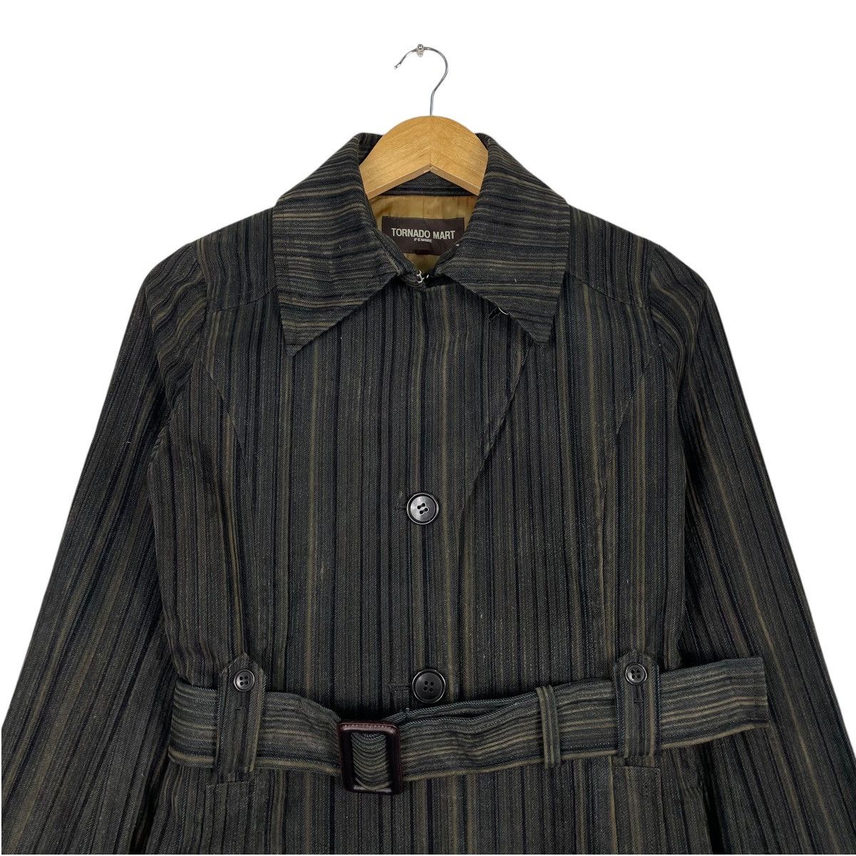 Japanese Brand × Tornado Mart 💥TORNADO MART STRIPES WITH BELTED JACKET Size S / US 4 / IT 40 - 2 Thumbnail