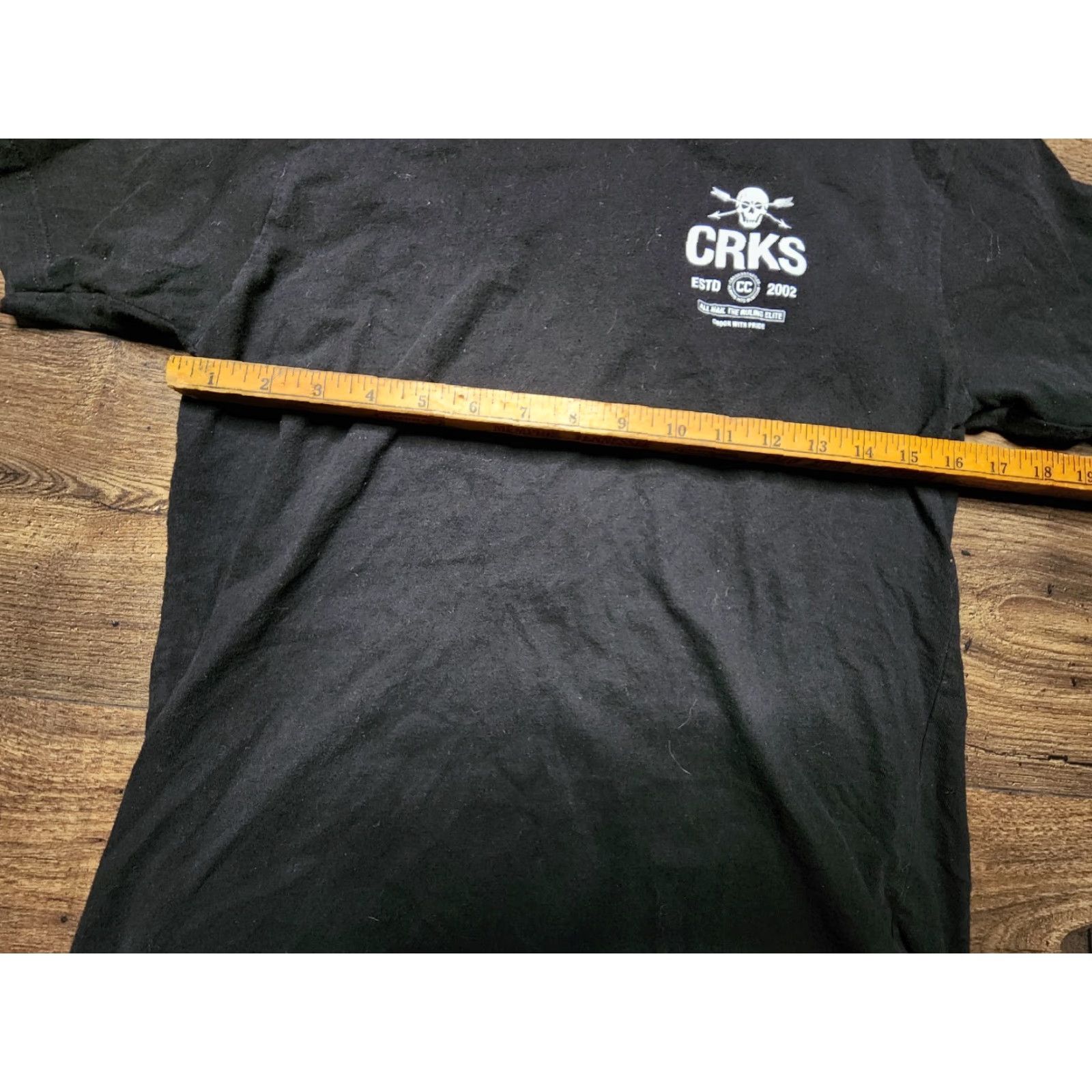 Crooks & Castles CROOKS & CASTLE Mens M Black All Over Logo Double Sided Crewneck T Shirt Size US M / EU 48-50 / 2 - 2 Thumbnail
