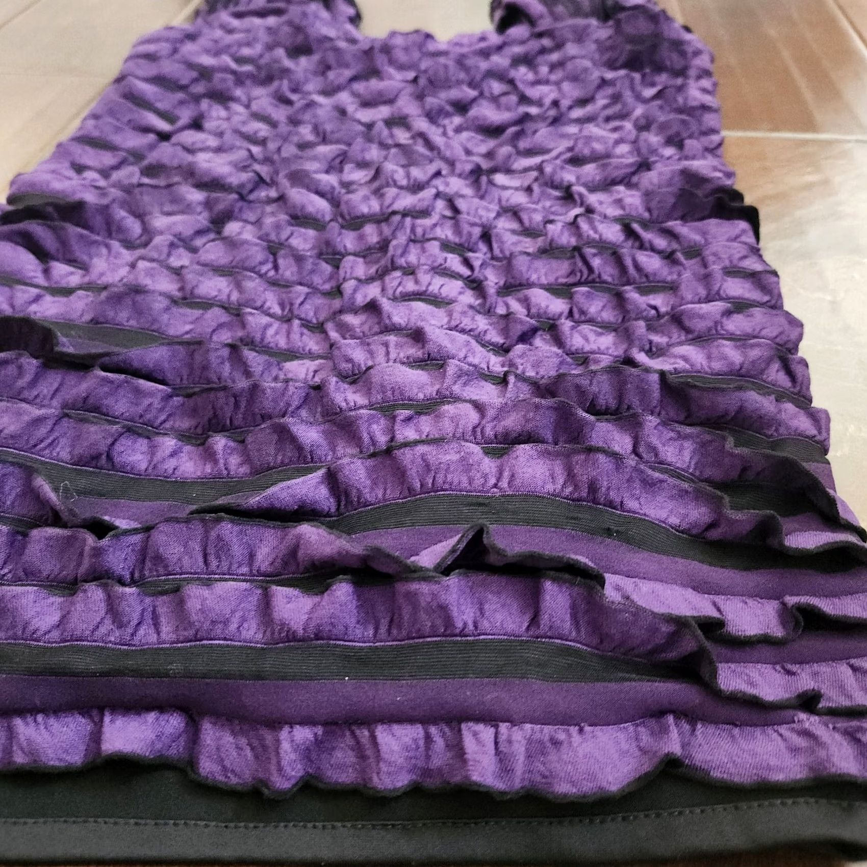 Vintage Max Studio Blouse Sleeveless Purple Ruffle Top Small Women's Pullover Casual, Travel, Party, Business Short Sleeve? Size S / US 4 / IT 40 - 4 Thumbnail