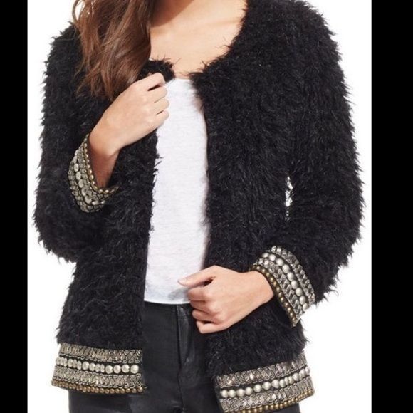 Jessica Simpson Jessica Simpson Kassidy Embellished Faux-Shearling Black Stu Size XS / US 0-2 / IT 36-38 - 3 Thumbnail