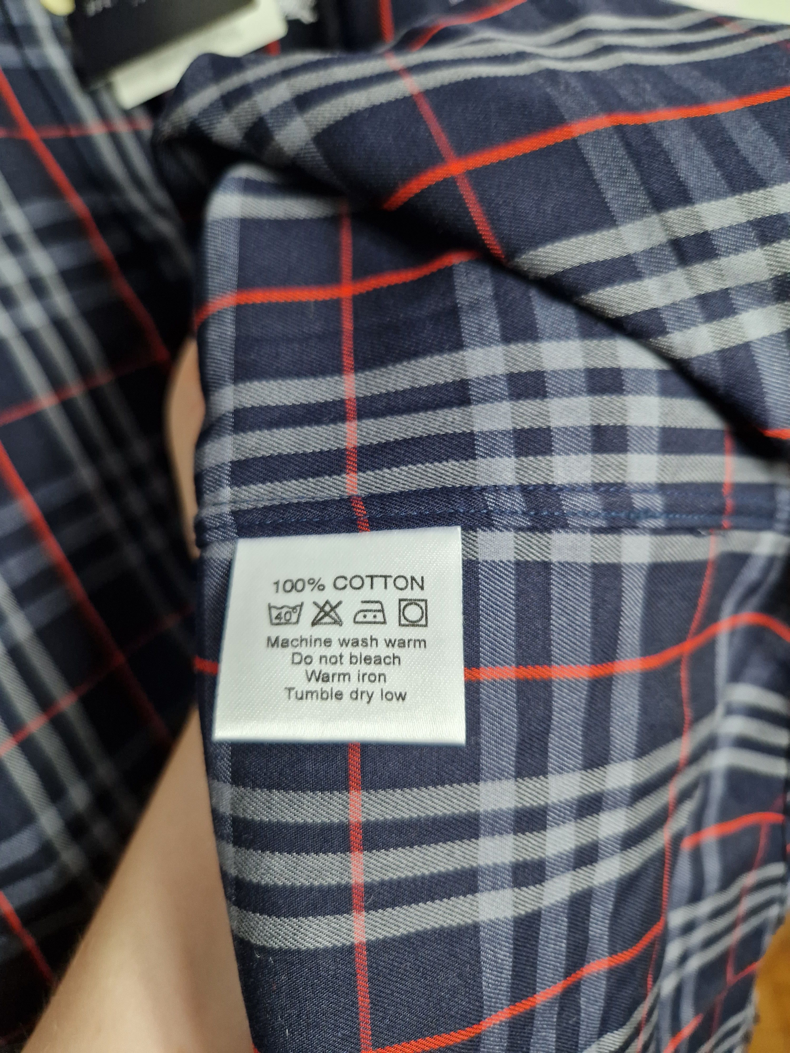 Burberry × Vintage Burberry vintage DSWT navy nova check shirt Size US XL / EU 56 / 4 - 10 Thumbnail
