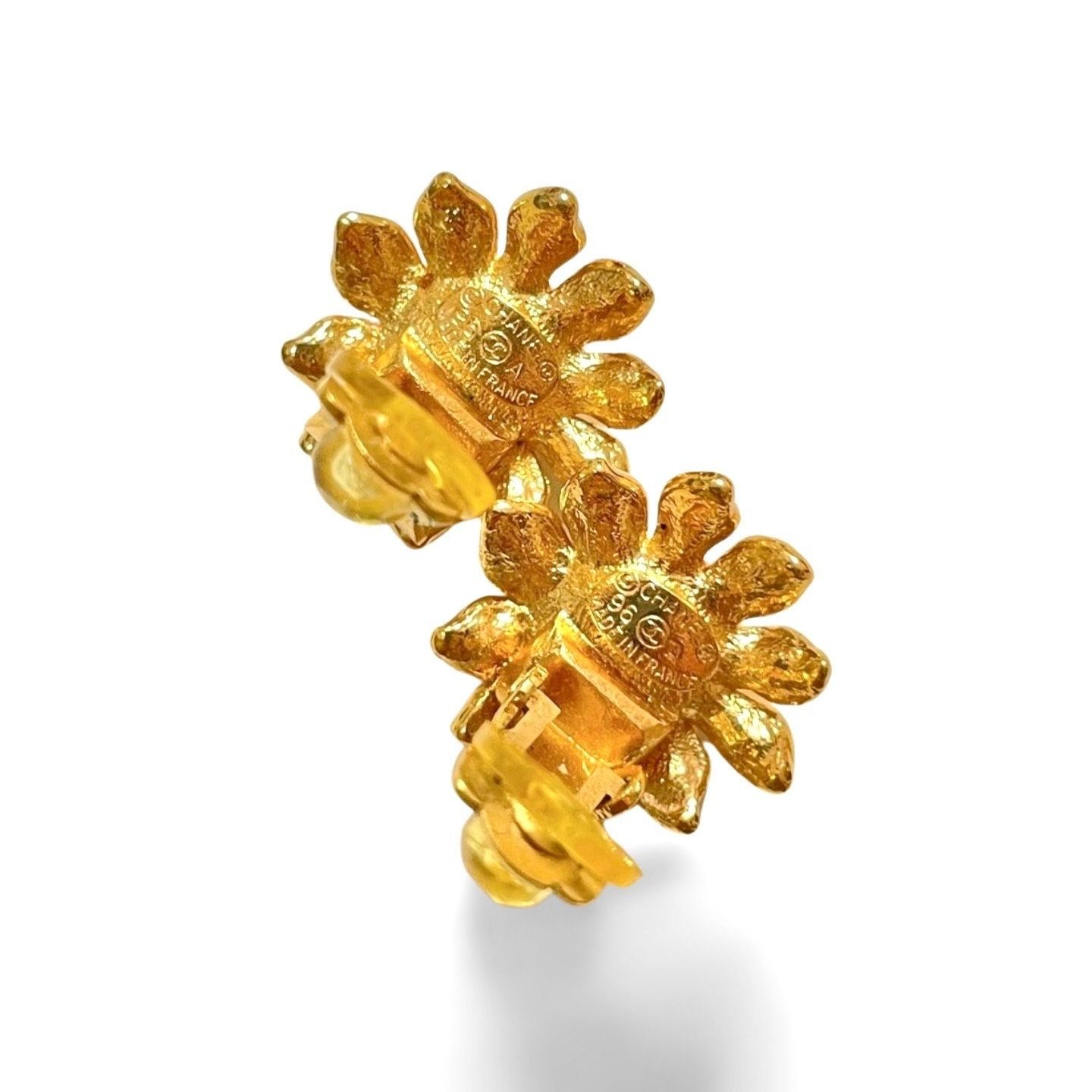 Chanel Vintage CHANEL golden sunflower design earrings with crystal Size ONE SIZE - 4 Thumbnail