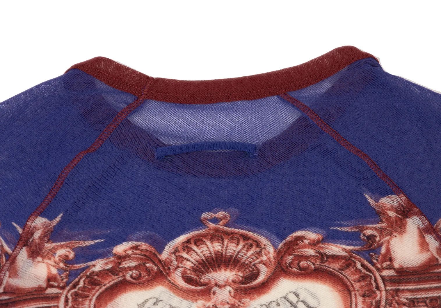 Jean Paul Gaultier Gothic Print Power Net Cut Sew Top in Blue Red Mint Size US M / EU 48-50 / 2 - 10 Thumbnail