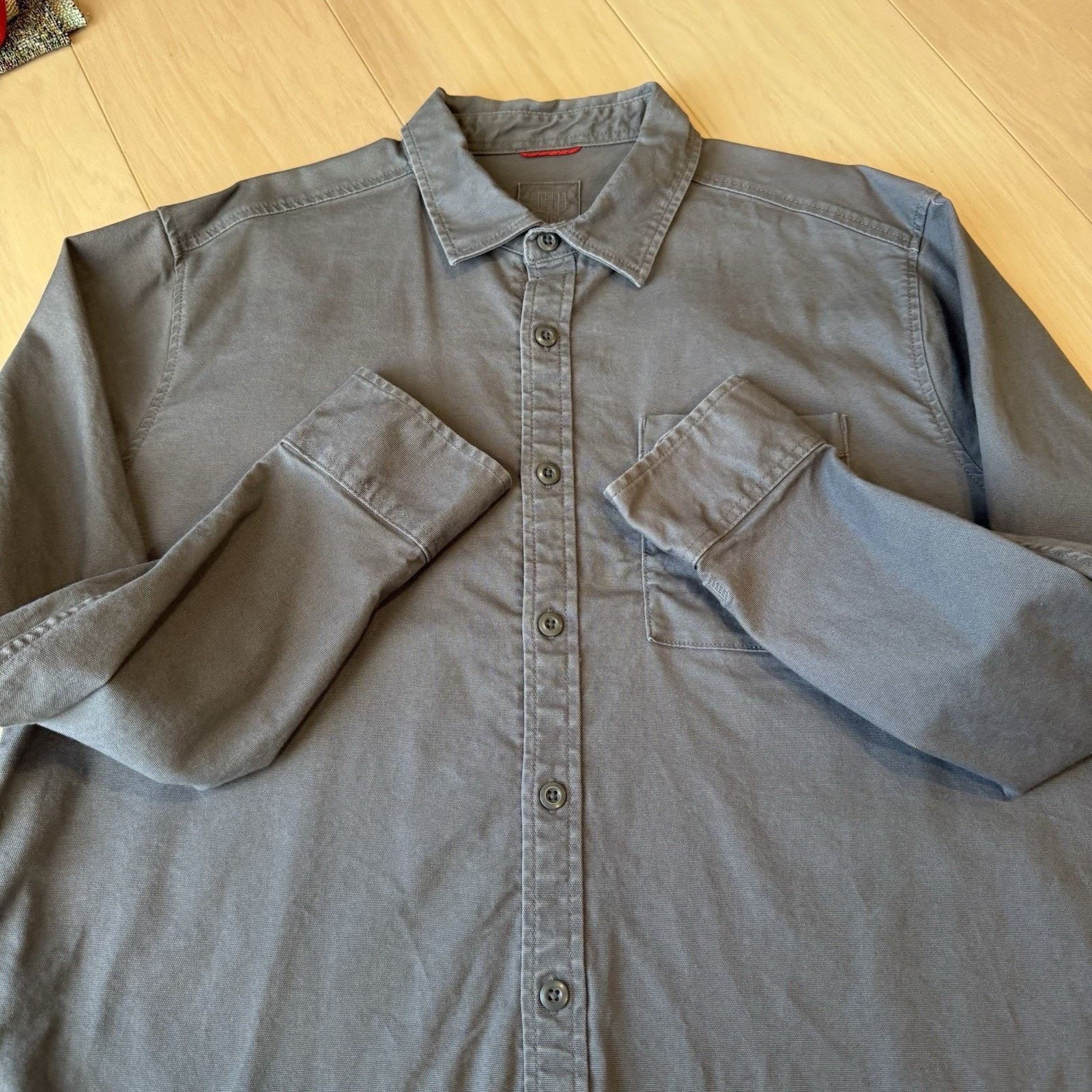 Topo Designs Topo Designs Shirt Gray Heavy Cotton Button Up Long Sleeve Size US XL / EU 56 / 4 - 4 Thumbnail