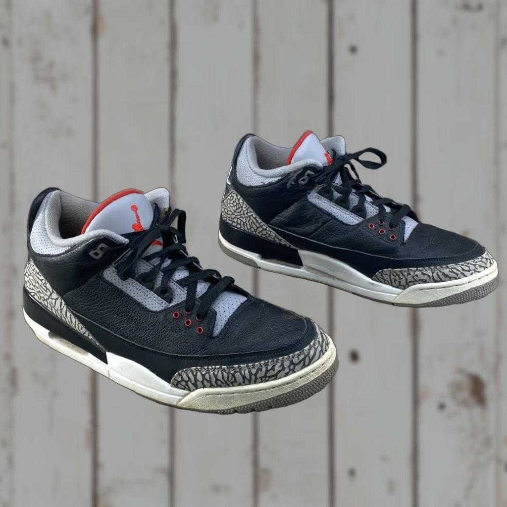 Nike Nike Air Jordan 3 Retro OG Black Cement 2017 Mens 13 854262-001 Black Red White Nike Air Jordan Sneaker Basketball Casual Retro Shoes Size US 12 / EU 45 - 1 Thumbnail