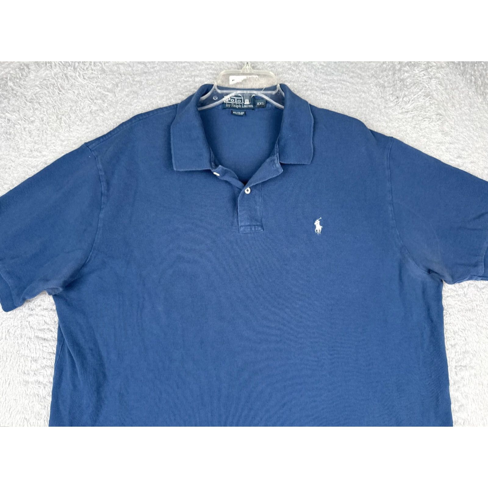 Ralph Lauren VINTAGE Ralph Lauren Polo Shirt Men 2XL Blue Short Sleeve 100% Cotton Slim Fit Size US XXL / EU 58 / 5 - 4 Thumbnail