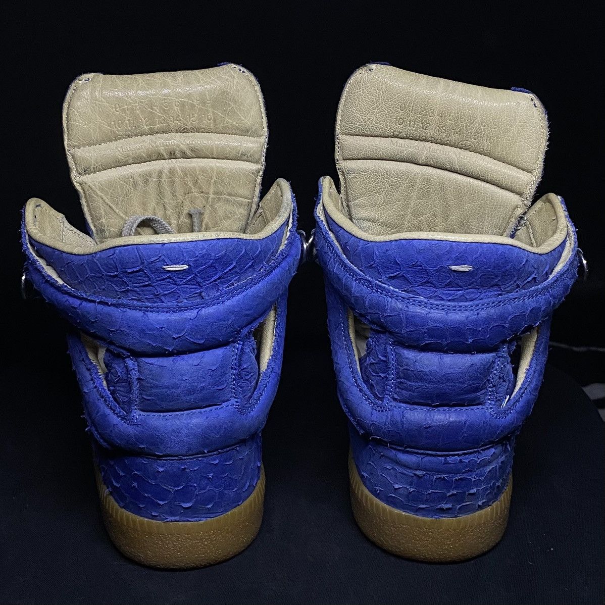 Maison Margiela 2013 Cut-Out High-Top Trainers - Cobalt Blue Python Effect Size US 6.5 / EU 39-40 - 2 Thumbnail