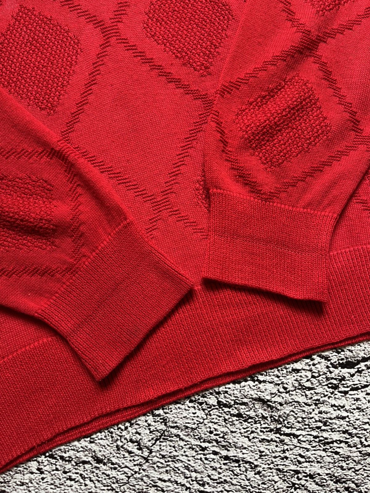 Lacoste Vintage Lacoste Diamond Knit Sweater Red Size US L / EU 52-54 / 3 - 5 Thumbnail