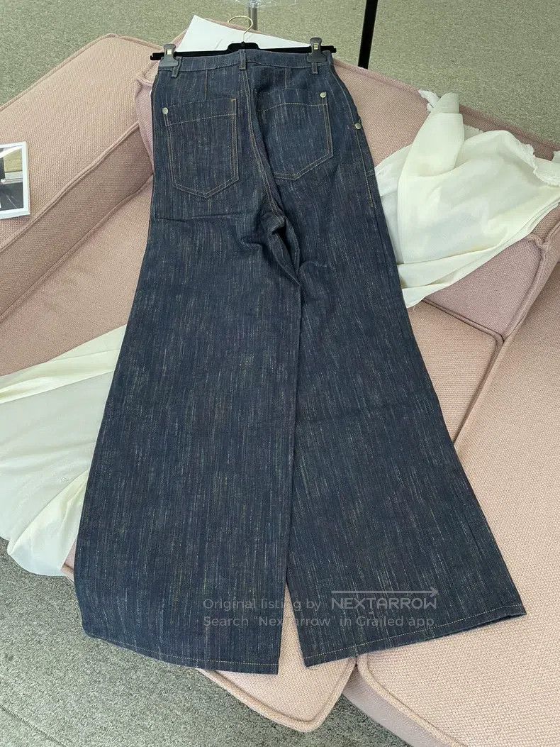 Chanel Chanel Dark blue denim wide-leg trousers Size 42" / US 20 - 3 Thumbnail
