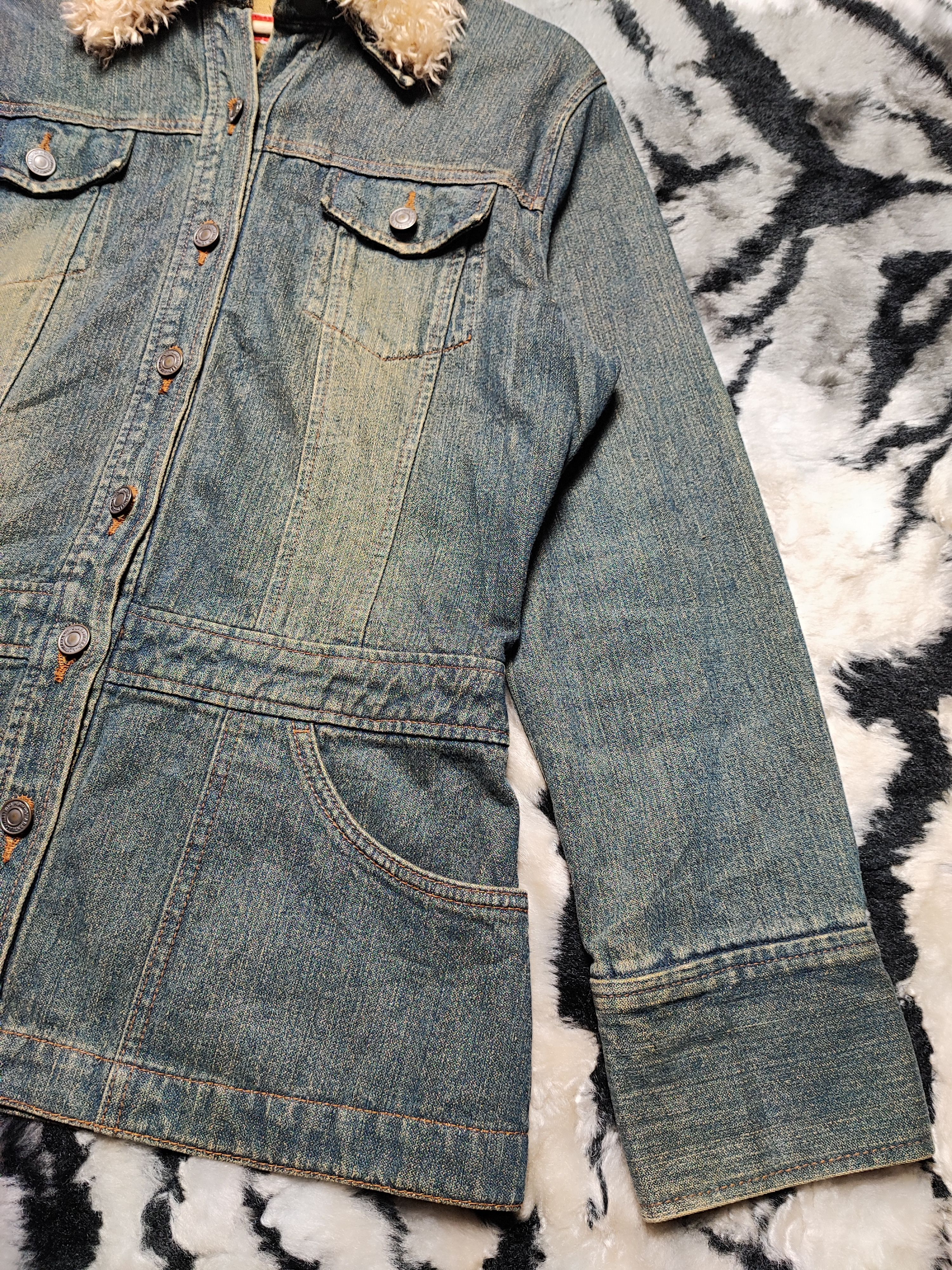 Number (N)ine Fur Denim Jacket by Back Rush Japan Edition Size US S / EU 44-46 / 1 - 4 Thumbnail