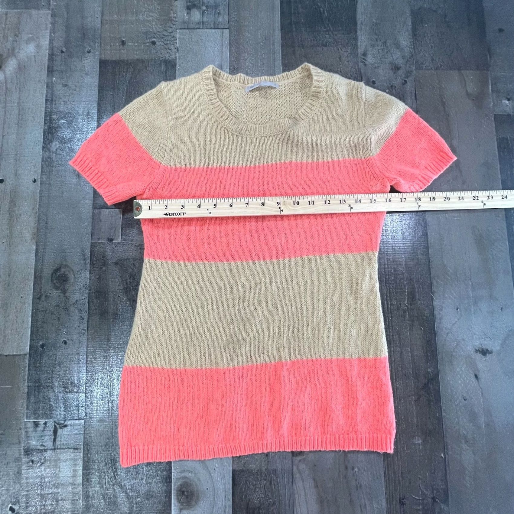 Gap Gap Womens Small Pink Band Stripe Round Neck Short Sleeve Sweater Knit Size S / US 4 / IT 40 - 4 Thumbnail
