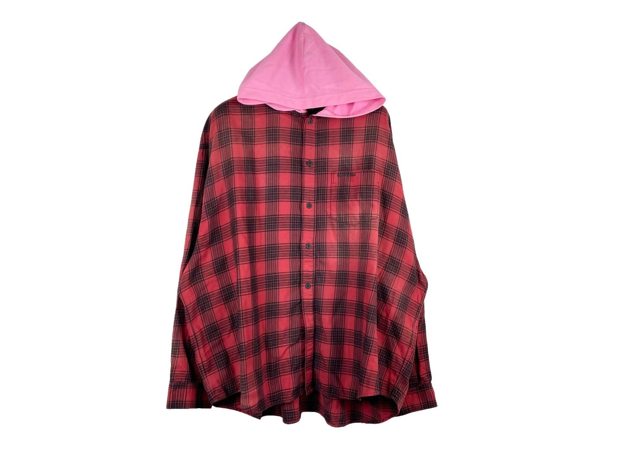 Balenciaga Balenciaga Hooded Check Distressed Shirt Size US M / EU 48-50 / 2 - 1 Thumbnail