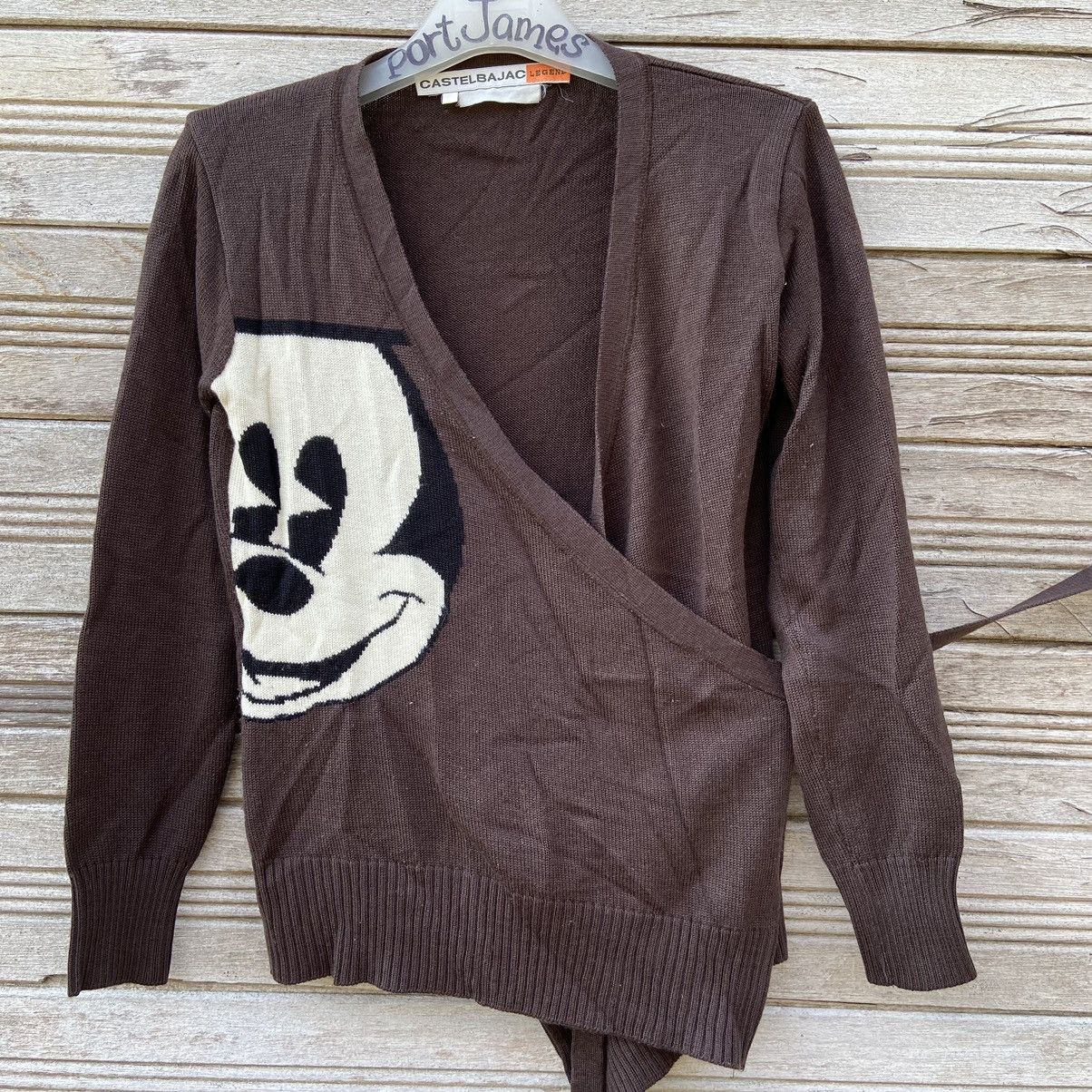 Image of Jean Charles De Castelbajac Castelbajac Legend Mickey Mouse Cardigan Knitwear in Brown, Women's (Si