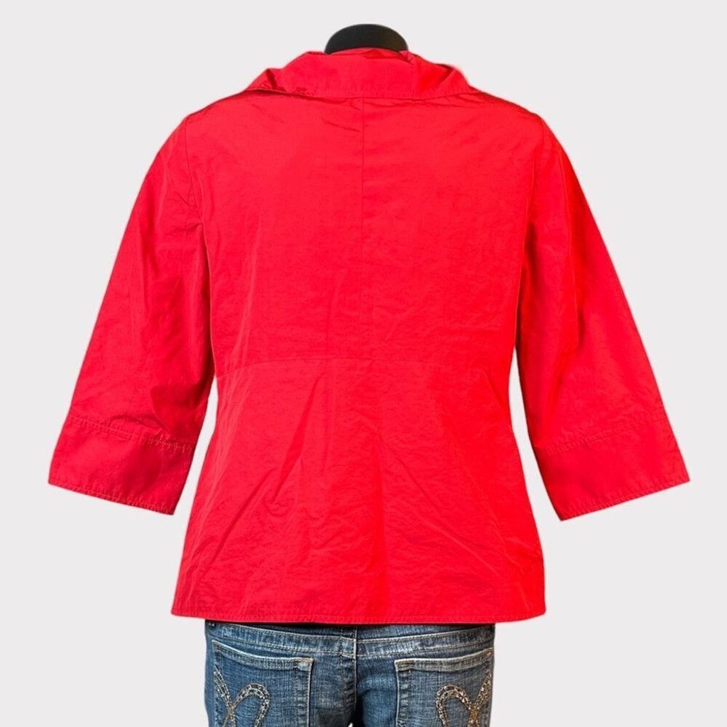 Other Doncaster Womens 8 Red 3/4 Sleeve Jacket w/ Offset Zipper Po Size M / US 6-8 / IT 42-44 - 3 Thumbnail