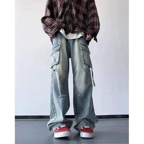 Japanese Brand Ripped Holes Cargo jeans Size US 32 / EU 48 - 3 Thumbnail