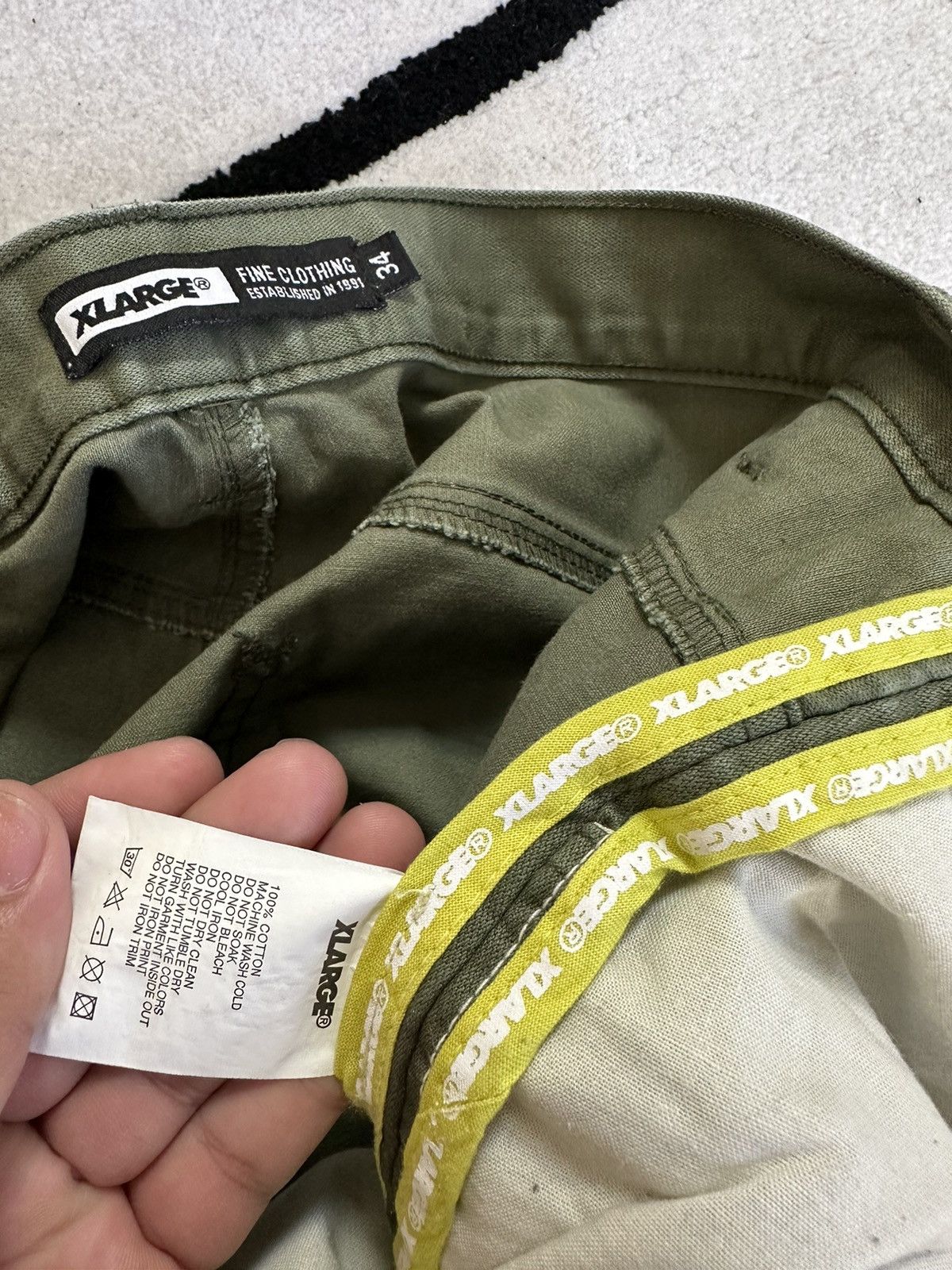 Japanese Brand × X-LARGE X-Large Clothing Brand Pocket Logo Olive Green Very Rare Size US 34 / EU 50 - 5 Thumbnail
