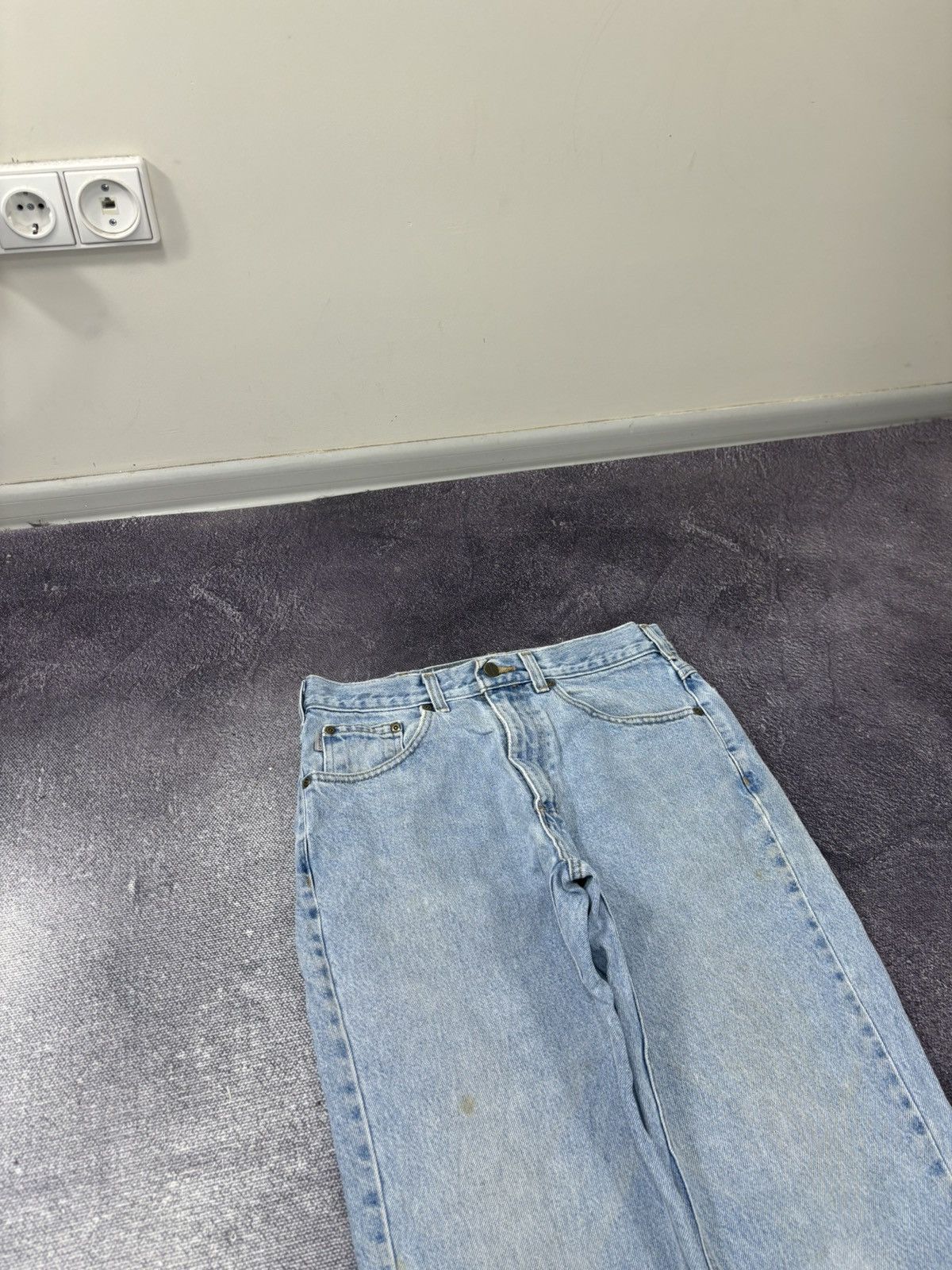 Carhartt Vintage Carhartt Y2K Light Blue Work Hype Heavy Denim Jeans Size US 32 / EU 48 - 13 Thumbnail