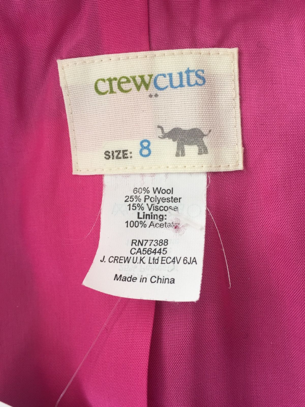 J.Crew BNWT Crewcuts by J.Crew Girls Black Coat w/ Pink Lin Size XXS / US 00 / IT 34 - 4 Thumbnail