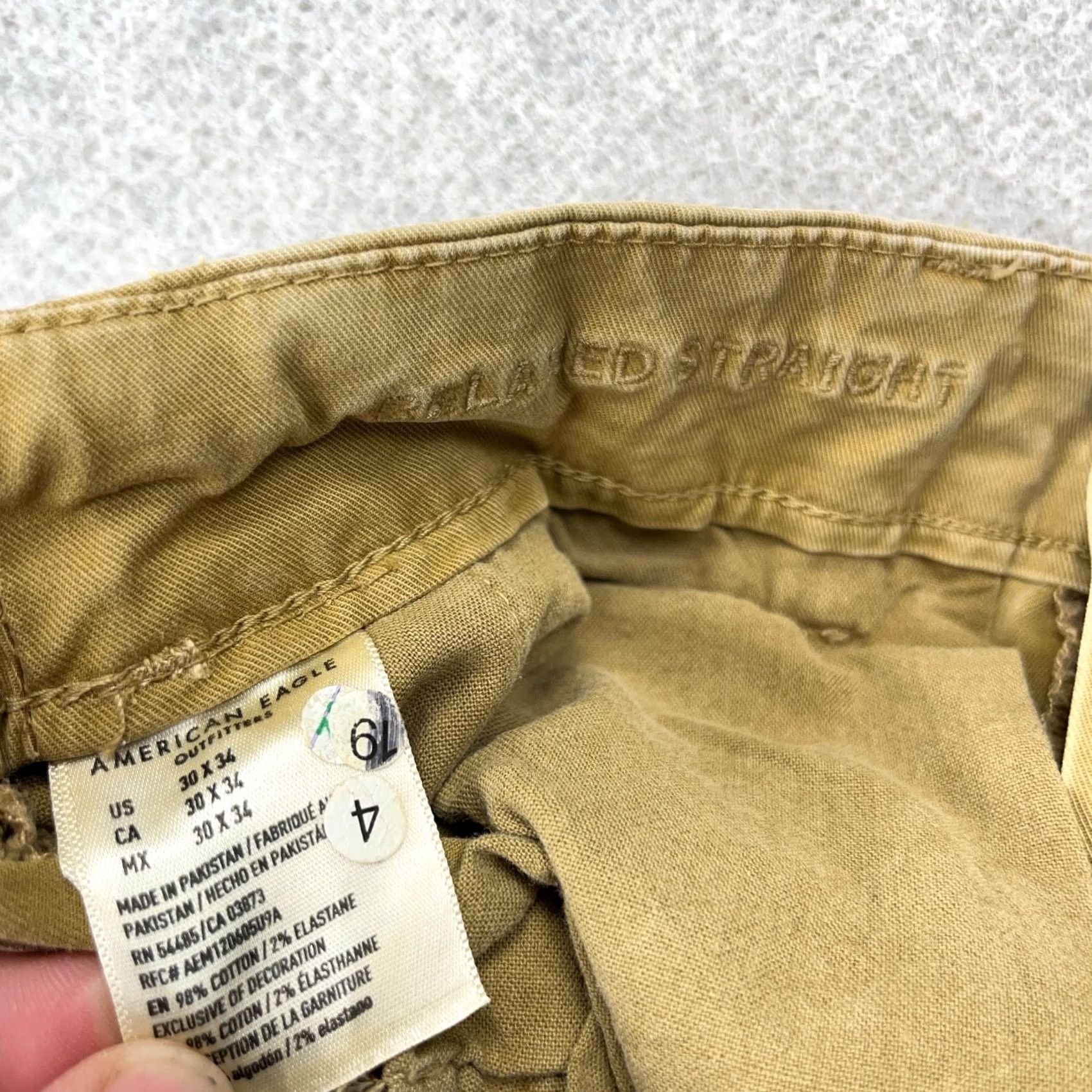 American Eagle Outfitters American Eagle Pants Men 30x34 Brown Chino Relaxed Straight Khaki Dress Slacks Size US 30 / EU 46 - 3 Thumbnail