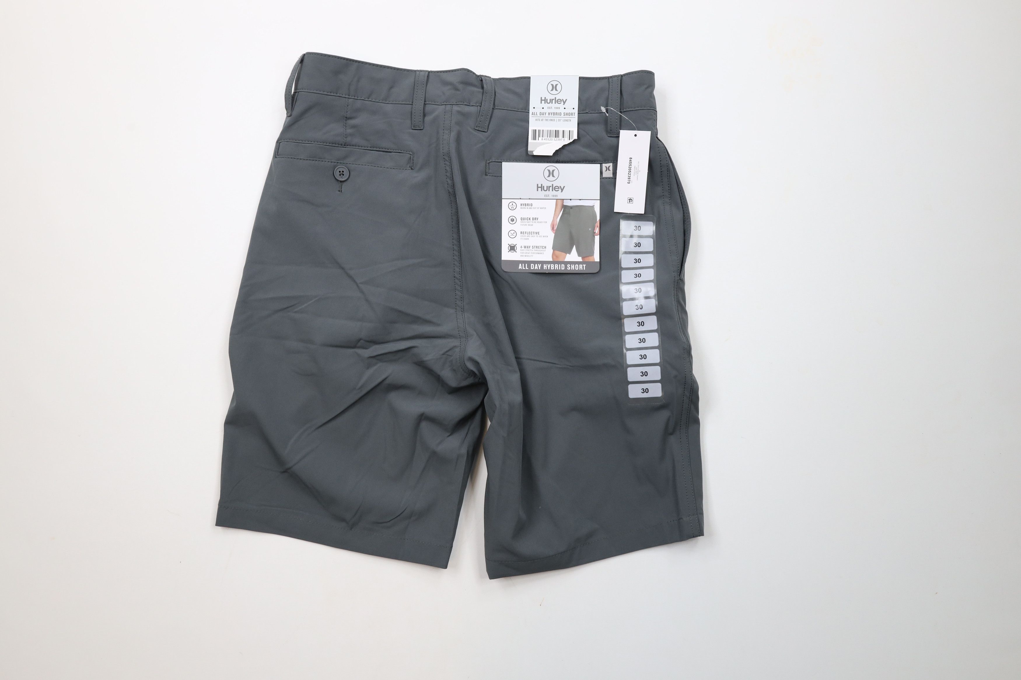 Hurley × Vintage New Hurley Above Knee Hybrid Shorts Stretch Gray Reflective Size US 30 / EU 46 - 8 Thumbnail