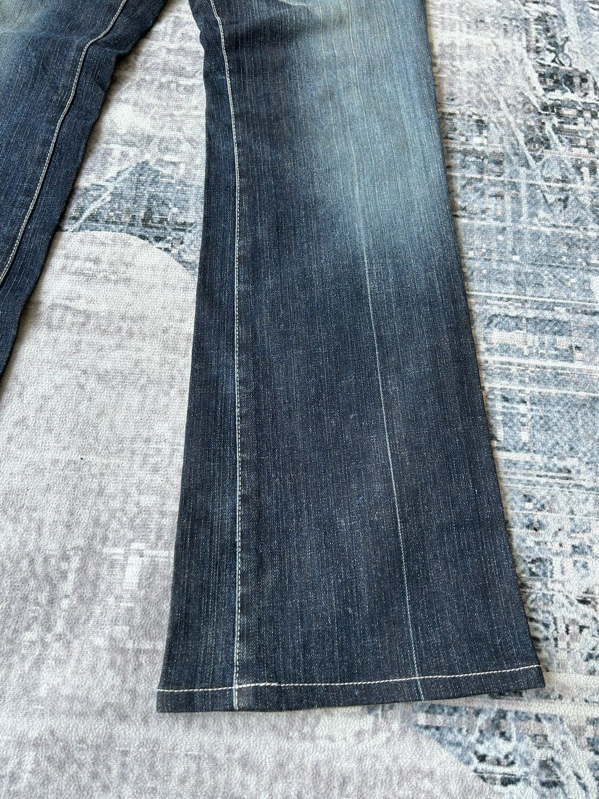 If Six Was Nine Tornado Mart Flared Blue Denim Jeans Size US 31 - 8 Thumbnail
