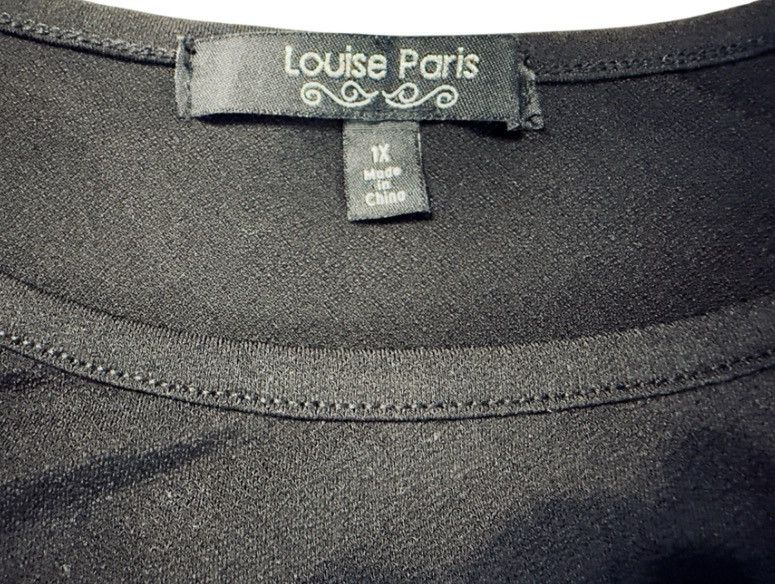 Other Louise Paris Black Rhinestone Mesh Shoulder Top XL Blouse Size XL / US 12-14 / IT 48-50 - 3 Thumbnail
