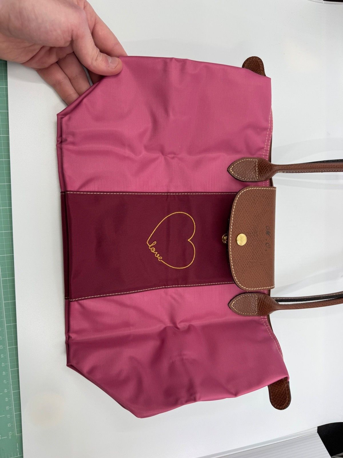 Longchamp NWOT Longchamp Le Pliage Pink Small Canvas Nylon Leather Size ONE SIZE - 3 Thumbnail