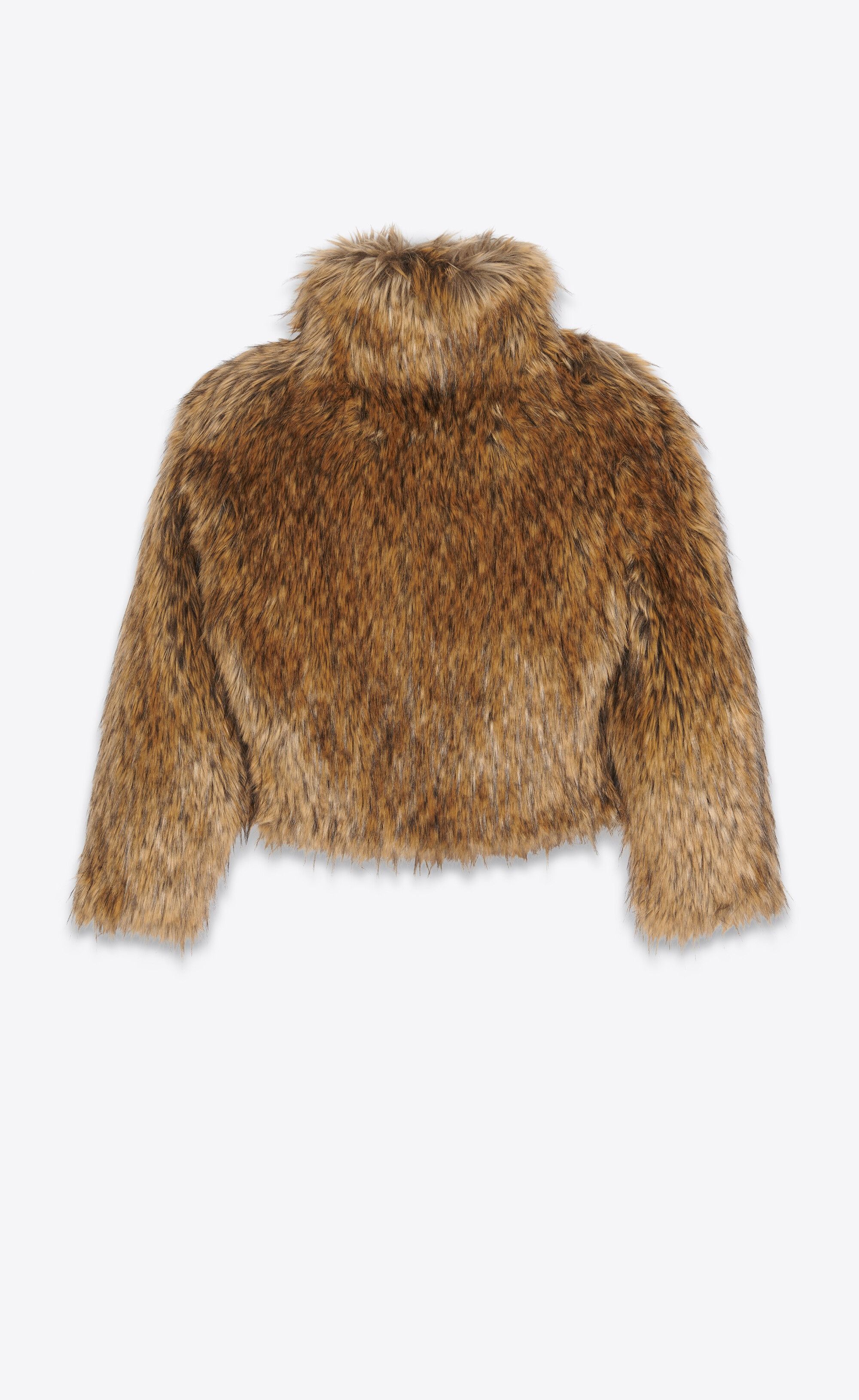 Saint Laurent Paris o1bcso1str0125 Asymmetrical Jacket Animal Fur in Red/Black Size US M / EU 48-50 / 2 - 3 Thumbnail