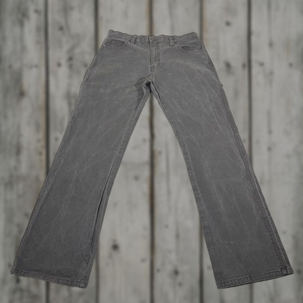 Dickies Dickies Pants Mens 34x32 Gray Canvas Carpenter Straight Fit Stretch Workwear Y2K Size US 34 / EU 50 - 1 Thumbnail
