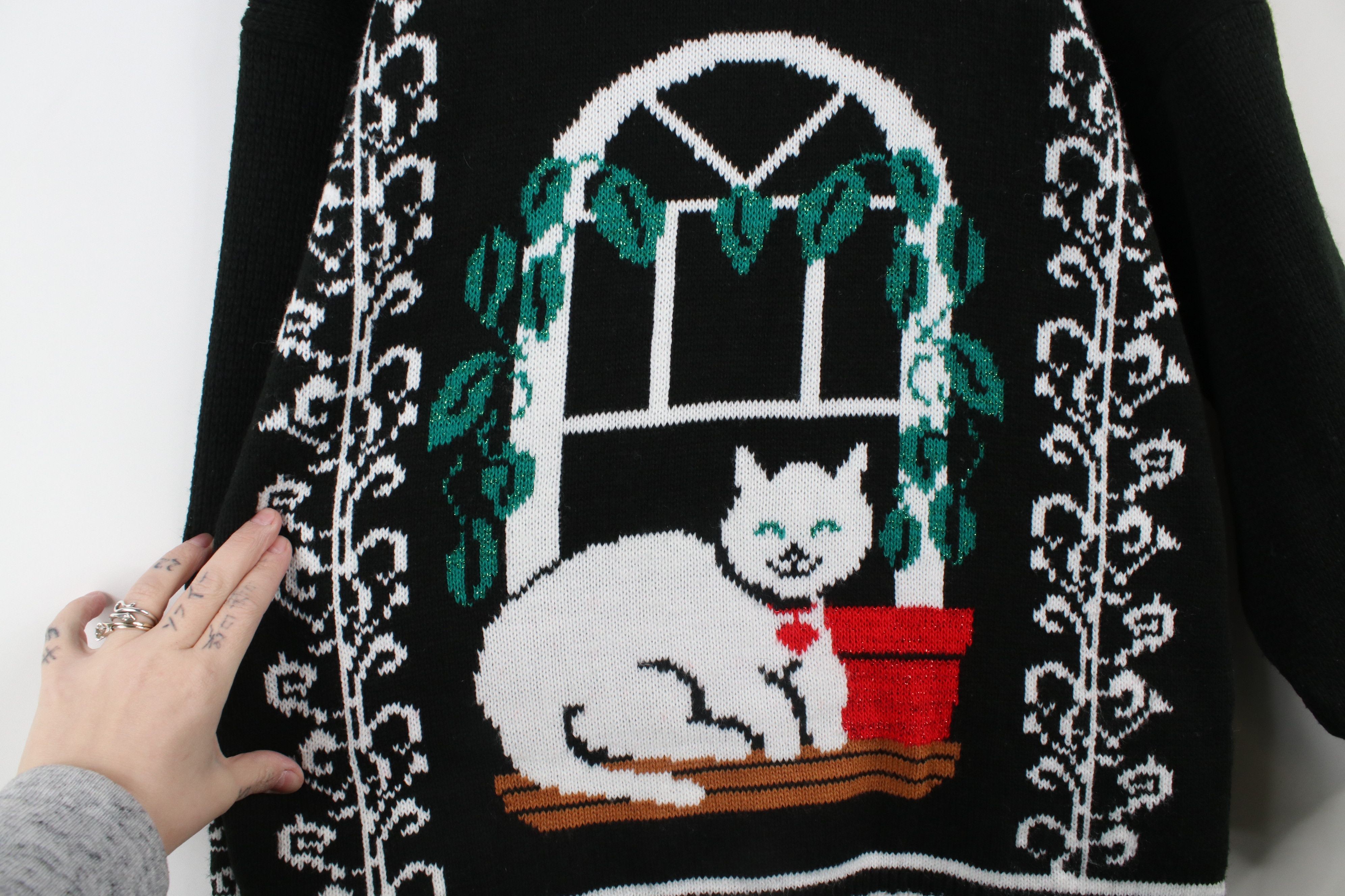 Vintage Vintage 90s Streetwear House Cat Kitten Knit Sweater USA Size L / US 10 / IT 46 - 4 Thumbnail