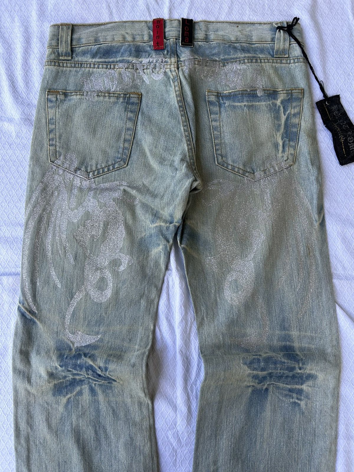 If Six Was Nine 💸BINDINGOFFER💸Limited japanese faded wash dragon denim jeans Size US 34 / EU 50 - 2 Thumbnail